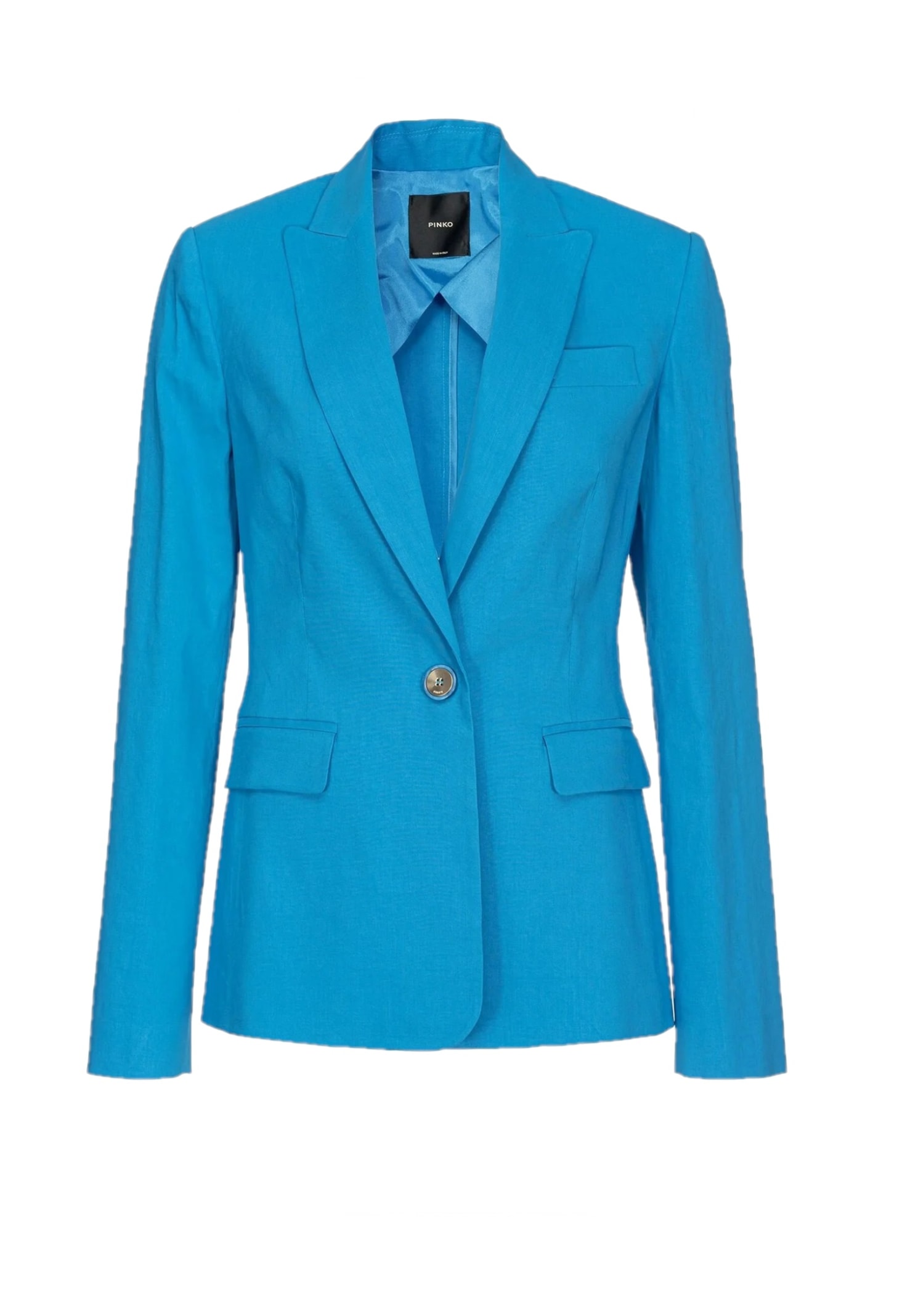 Shop Pinko Single-breasted Jacket In Light Blue