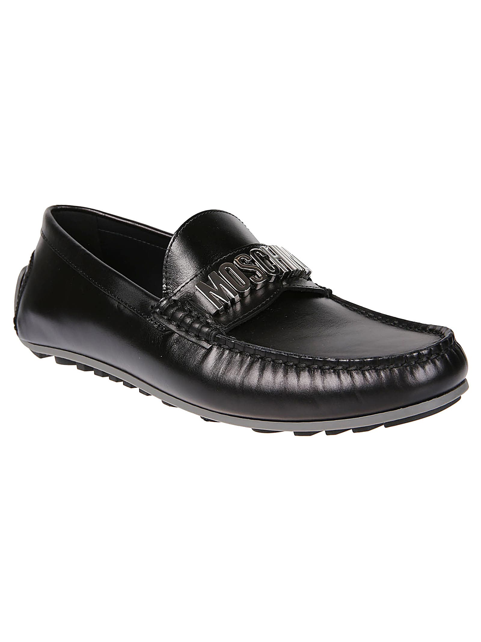 Shop Moschino Driver5 Loafers In Anero