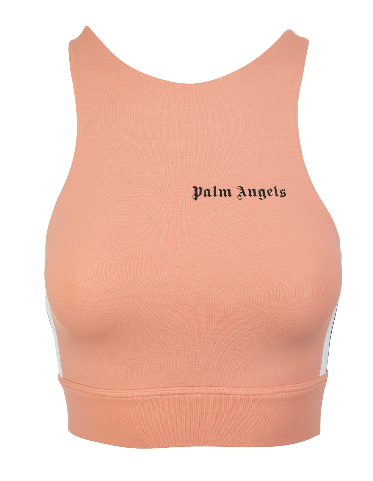 Palm Angels Woman Pink Sports Top With Logo And Side Bands In Contrast