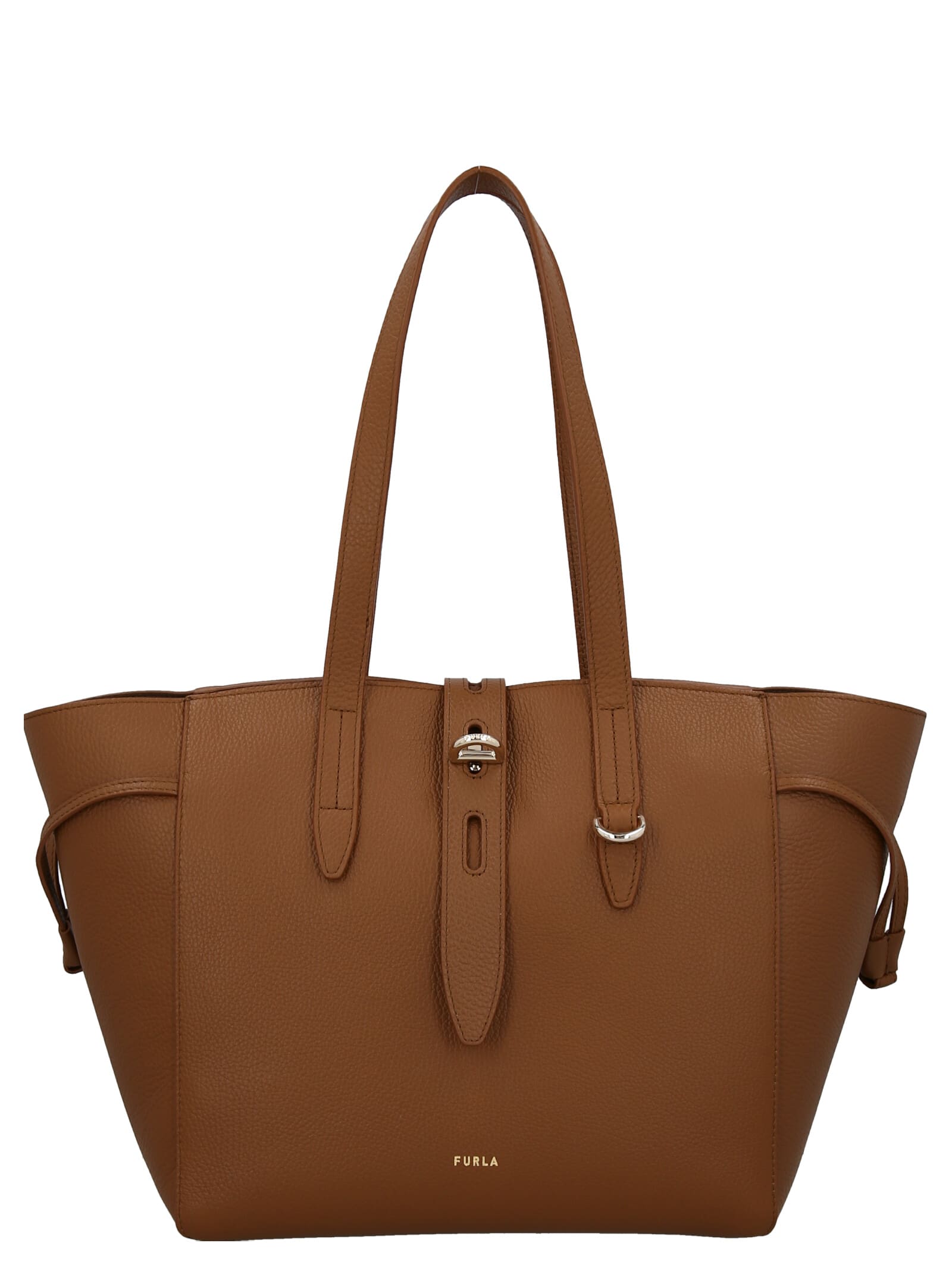 Furla Net Leather Tote Bag - Brown