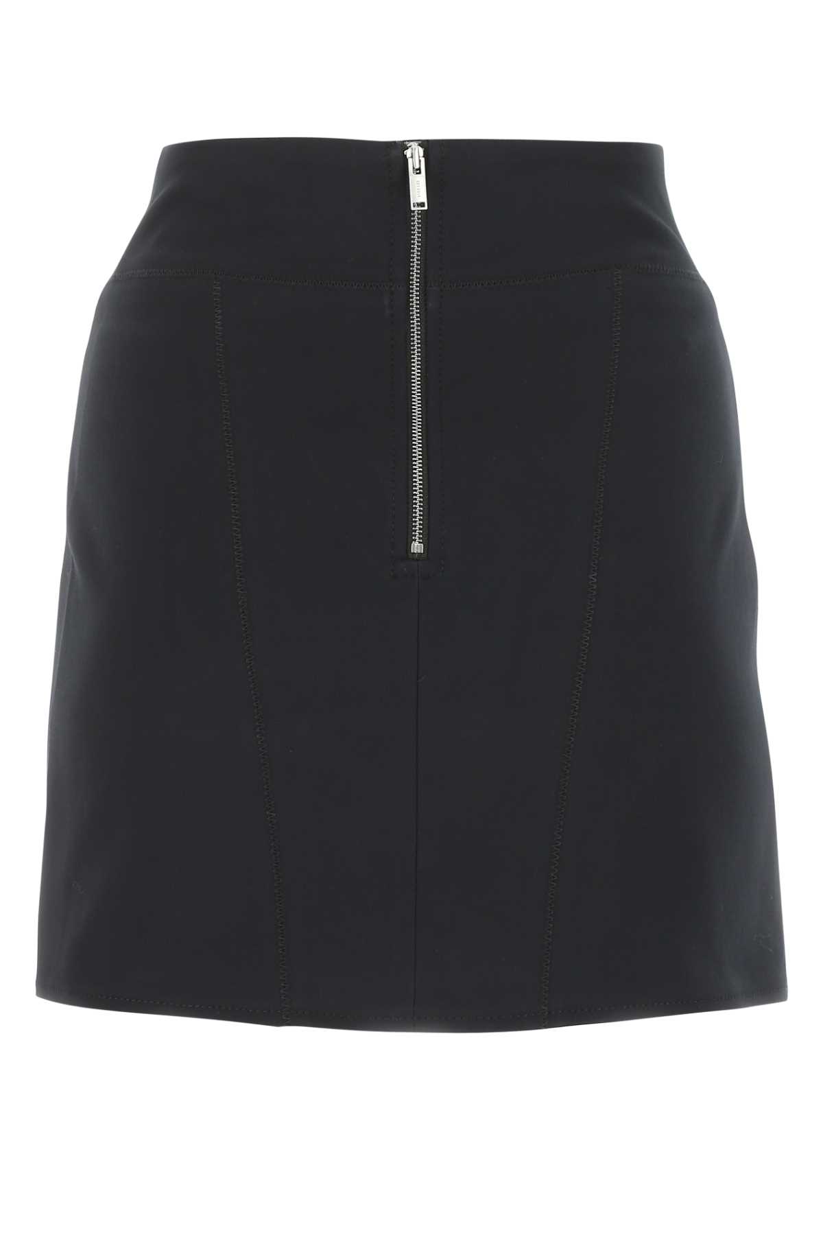 Shop Dion Lee Black Stretch Cotton Blend Mini Skirt