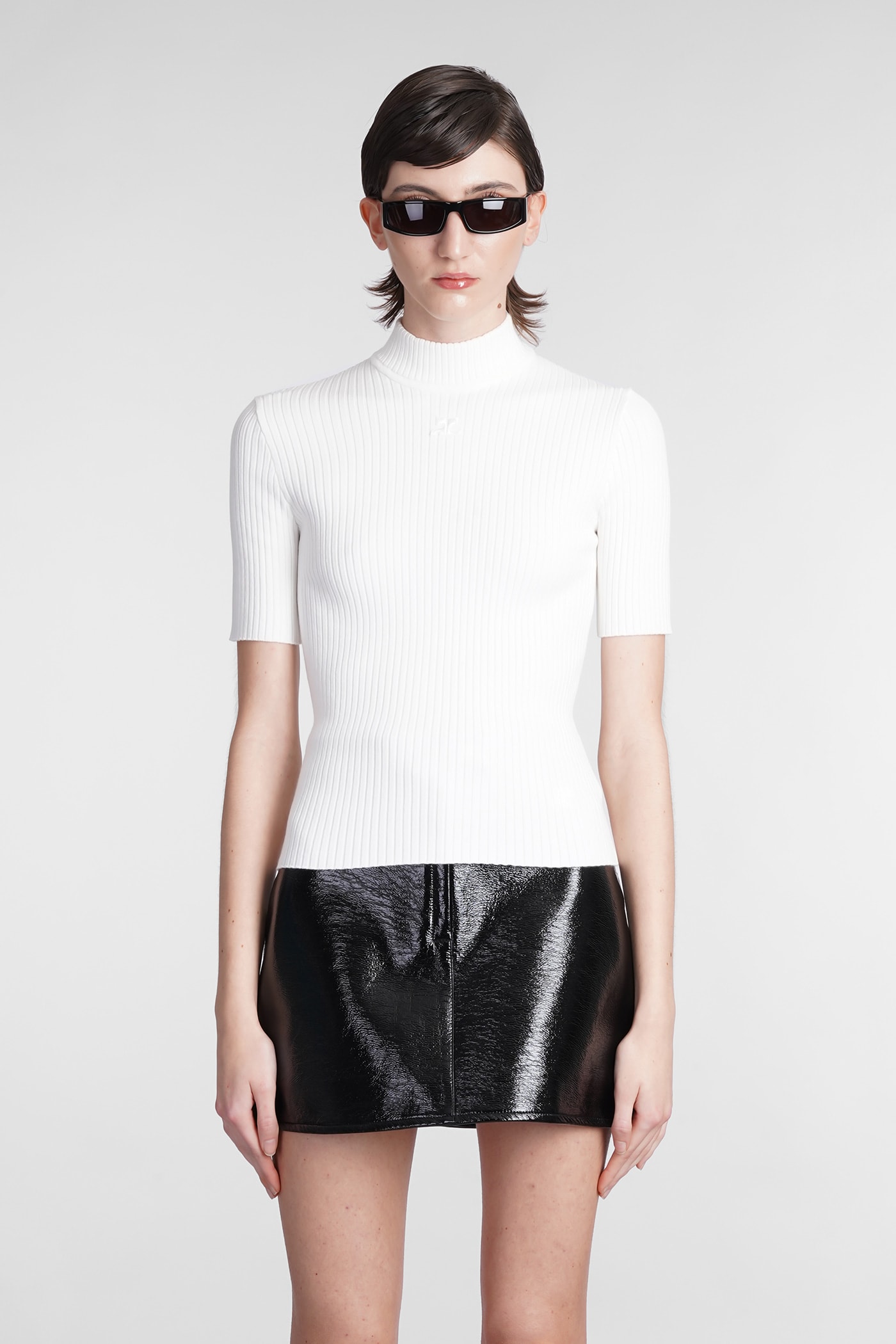 COURRÈGES KNITWEAR IN WHITE VISCOSE