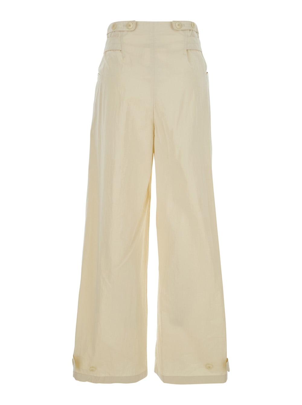 Low Classic Double Belt Pleated Trousers In Beige