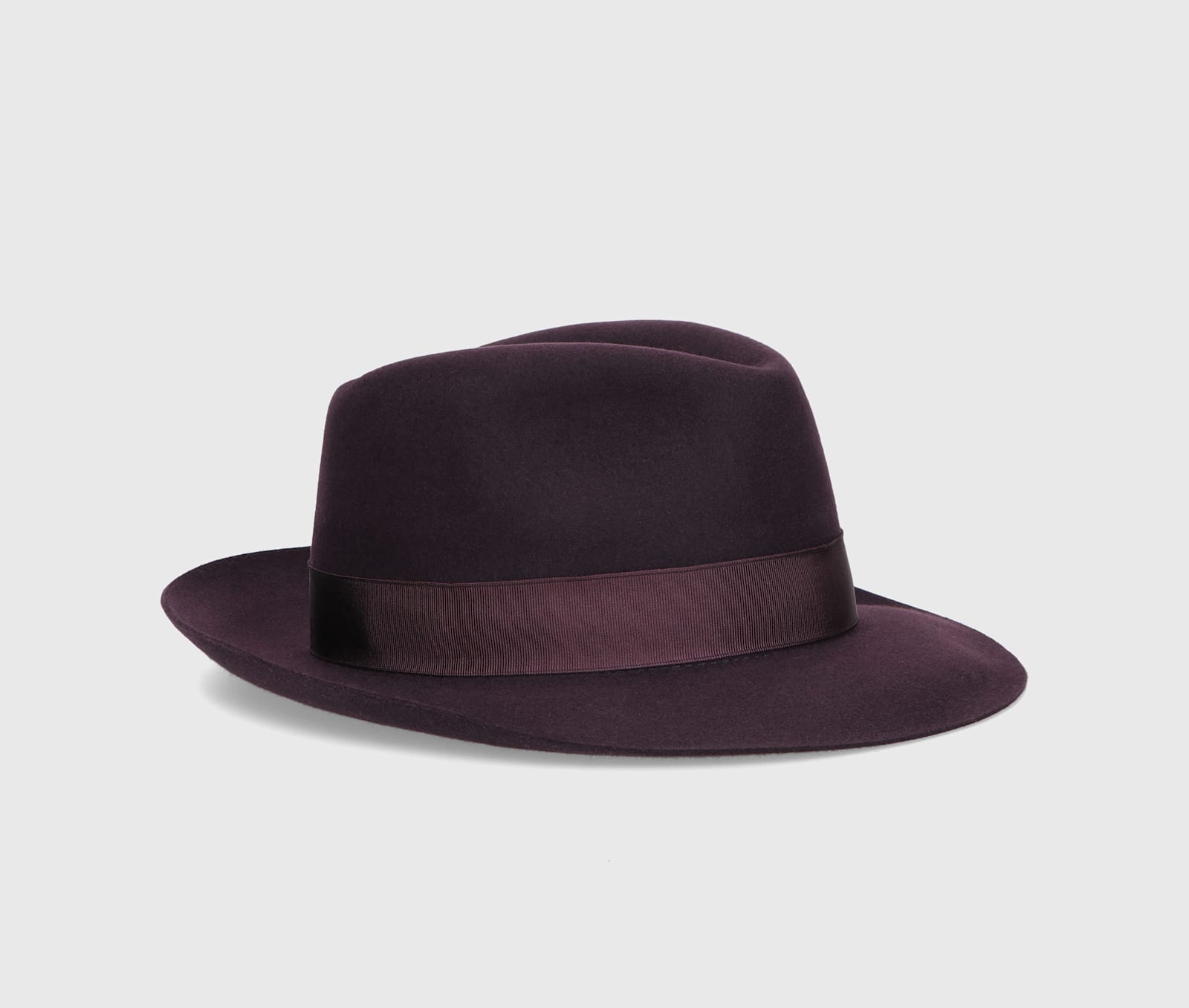 Shop Borsalino 50 Grams S.q. Felt In Dark Purple, Tone On Tone Hatband