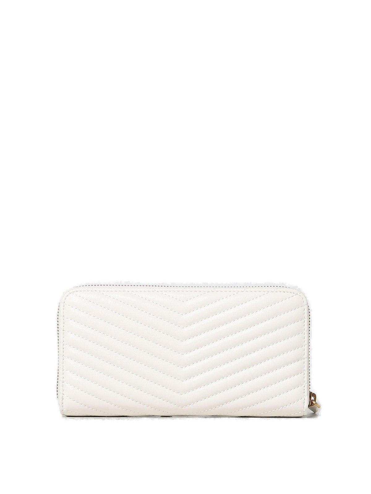 Shop Pinko Ryder Logo Plaque Zipped Wallet In Bianco