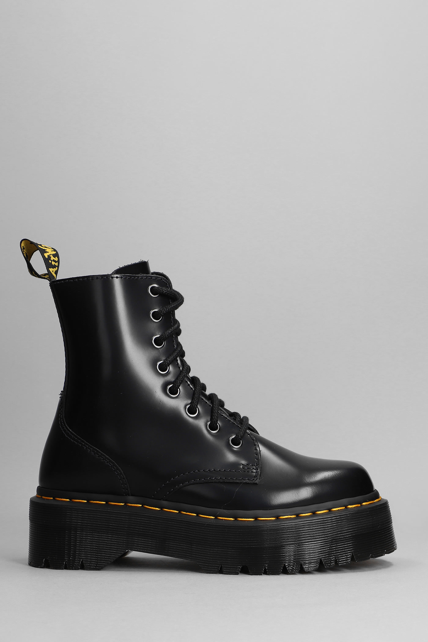 Dr. Martens Jadon Combat Boots In Black Leather