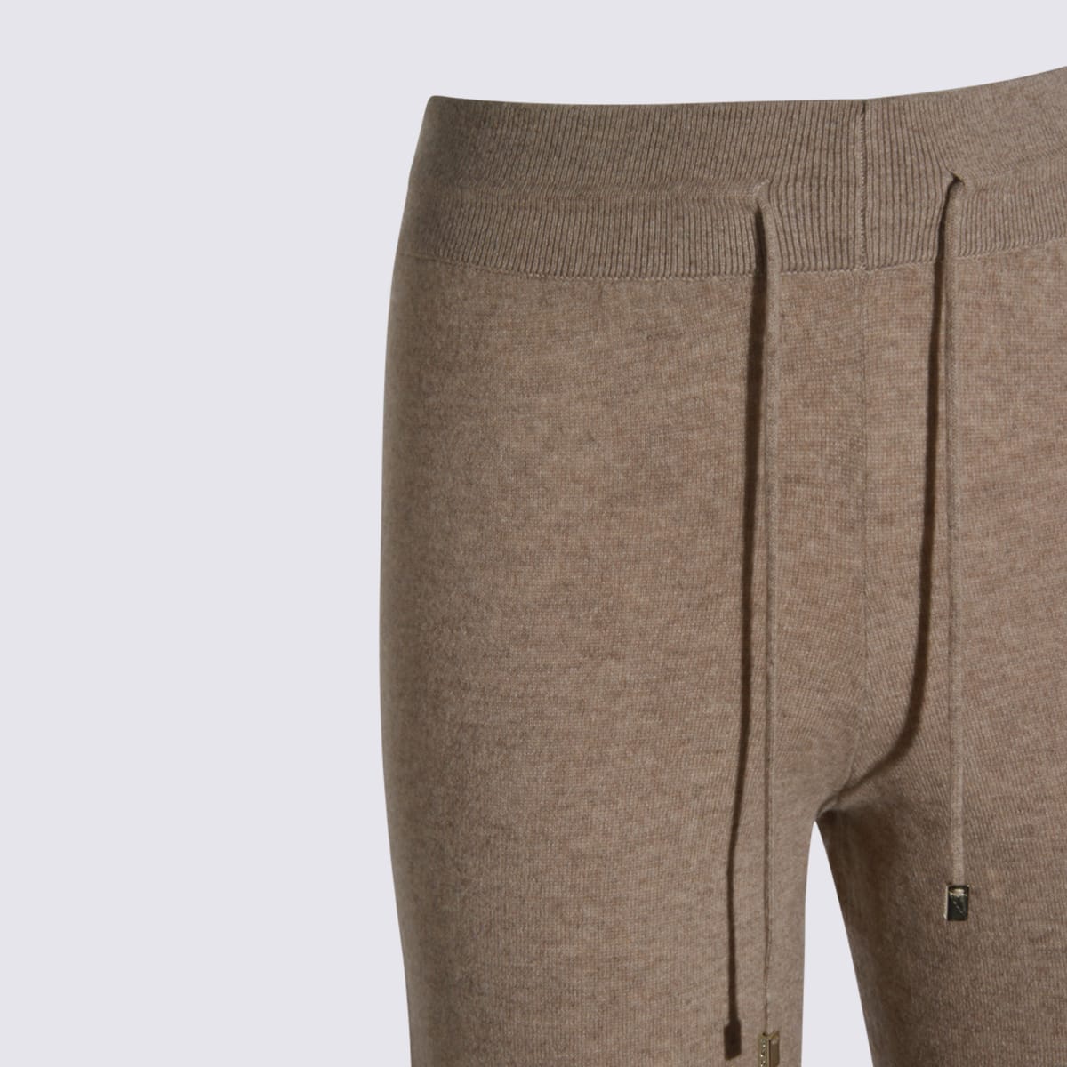 Malo Elasticated-waistband Drawstring Trousers In Brown