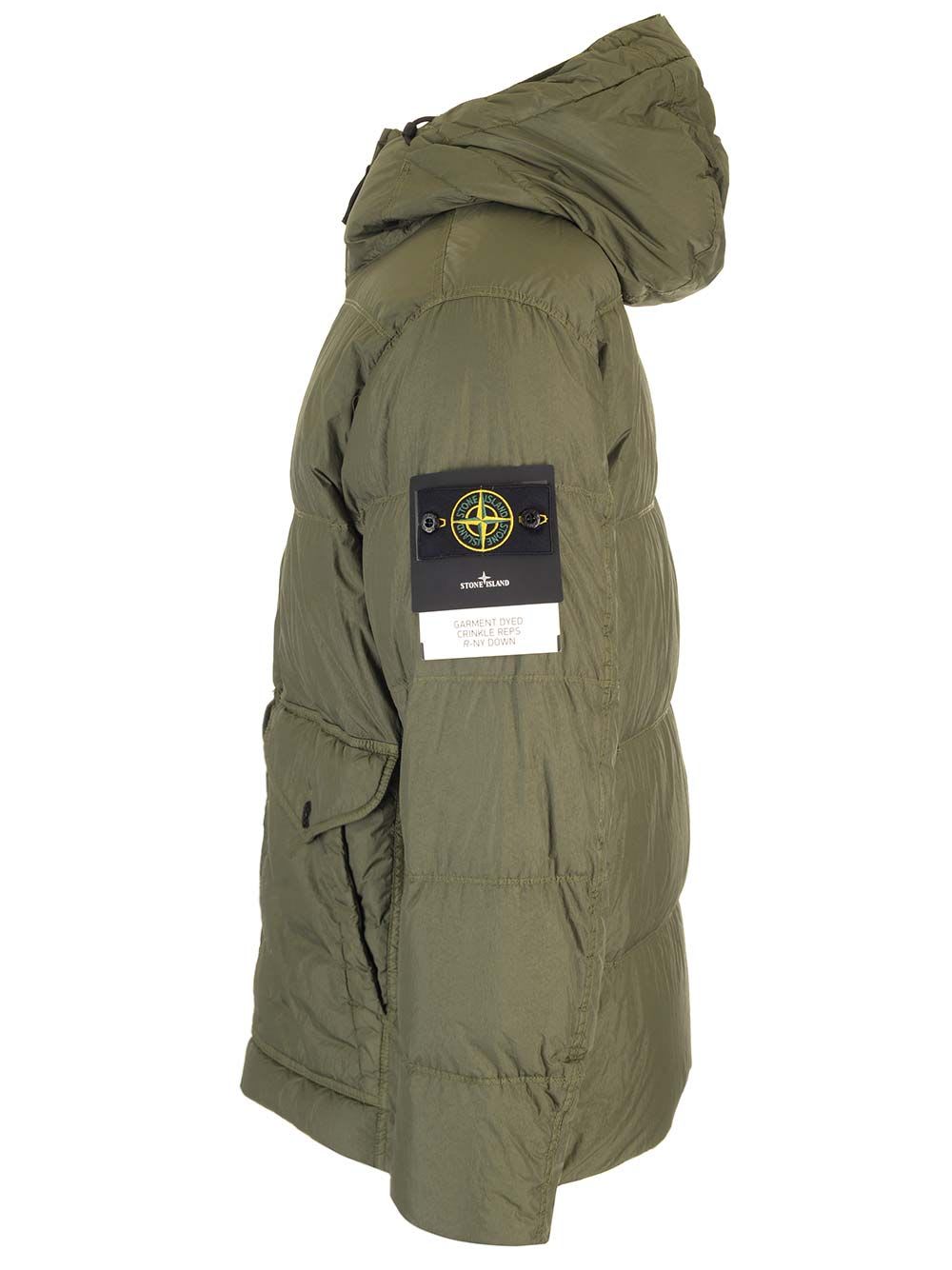 Shop Stone Island Hood With Down Filling In Green