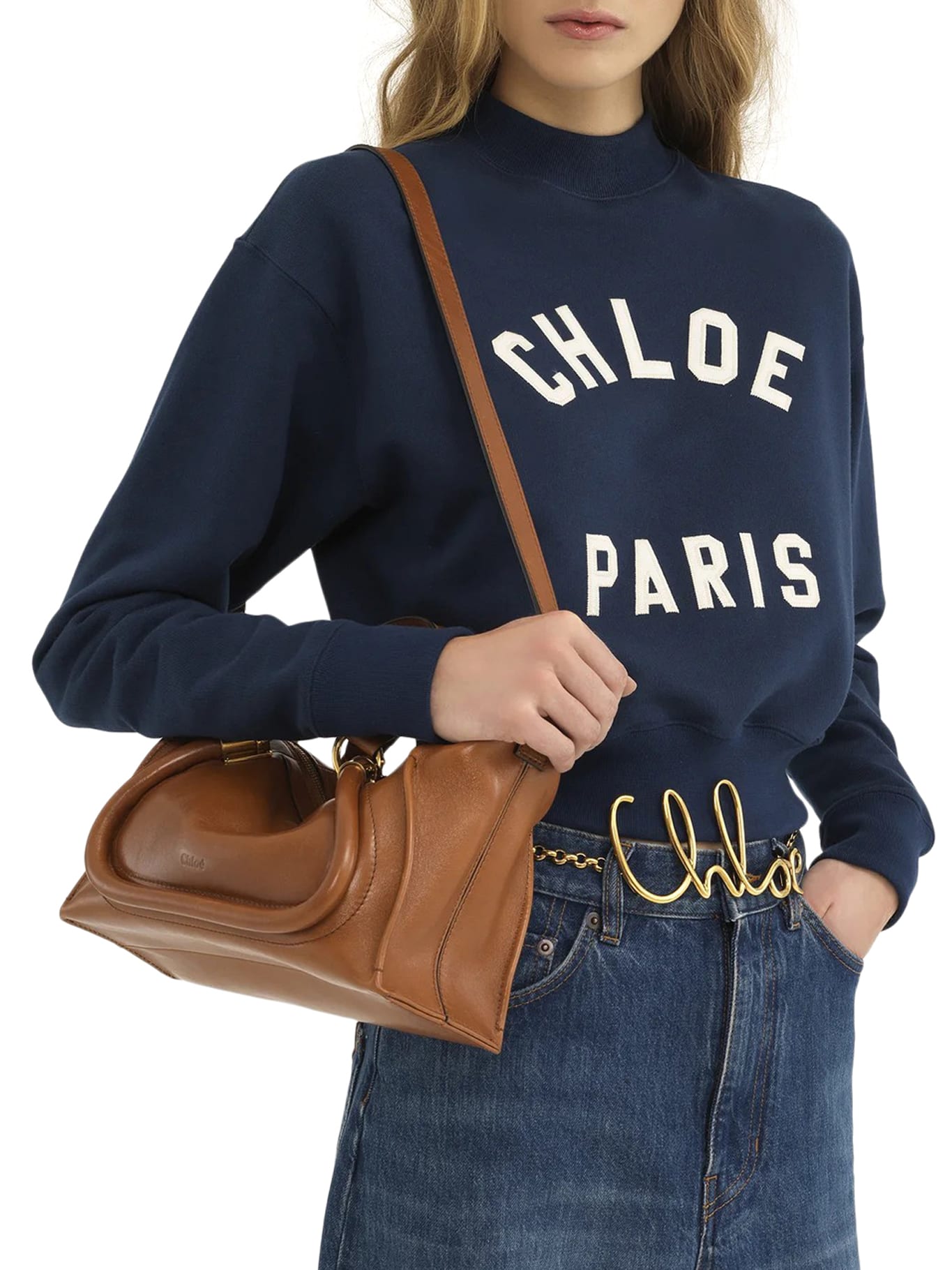 Shop Chloé Small Paraty 24 Bag In Shiny Leather