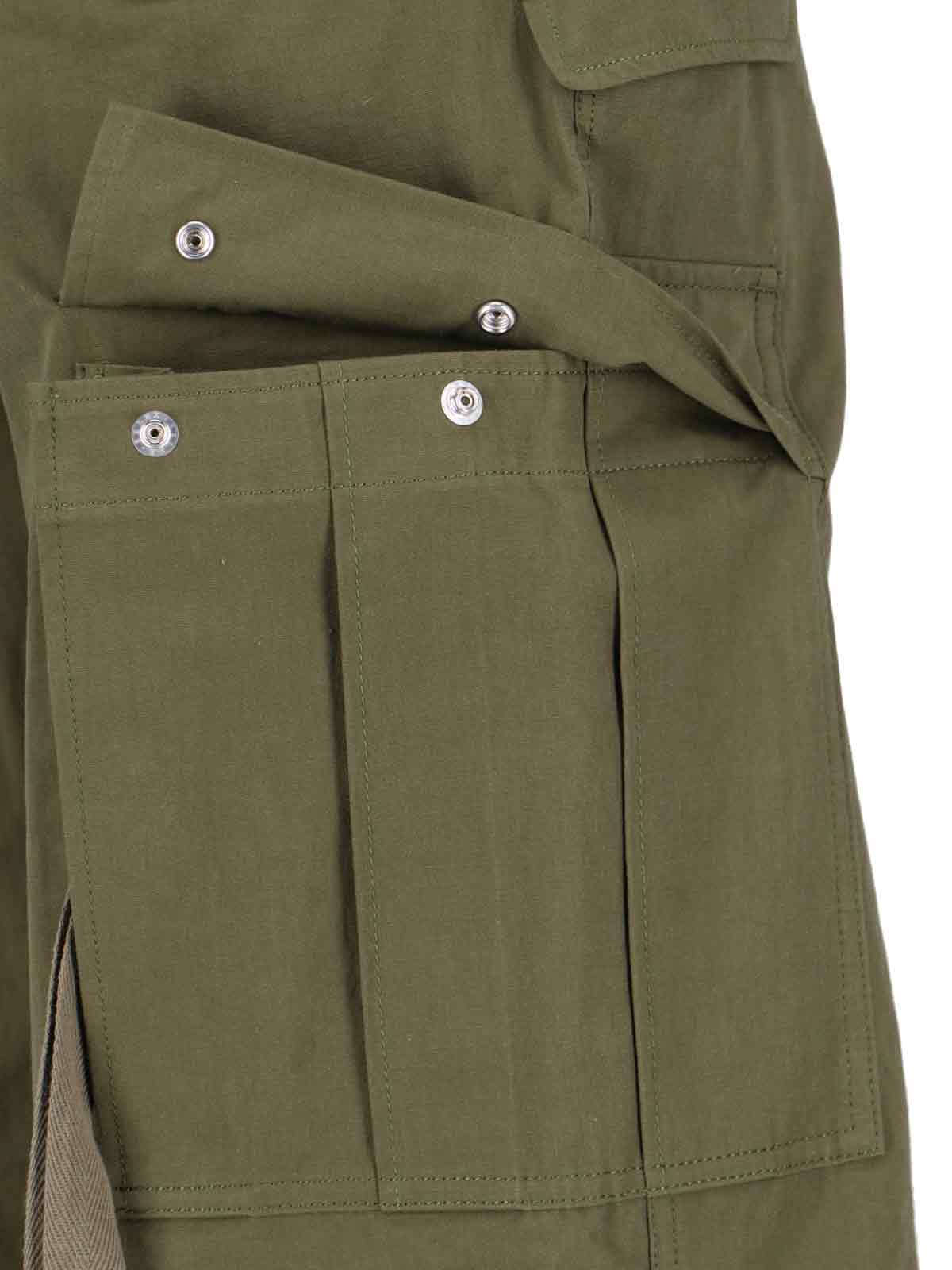 Shop Sacai Belt Detail Pants In Green