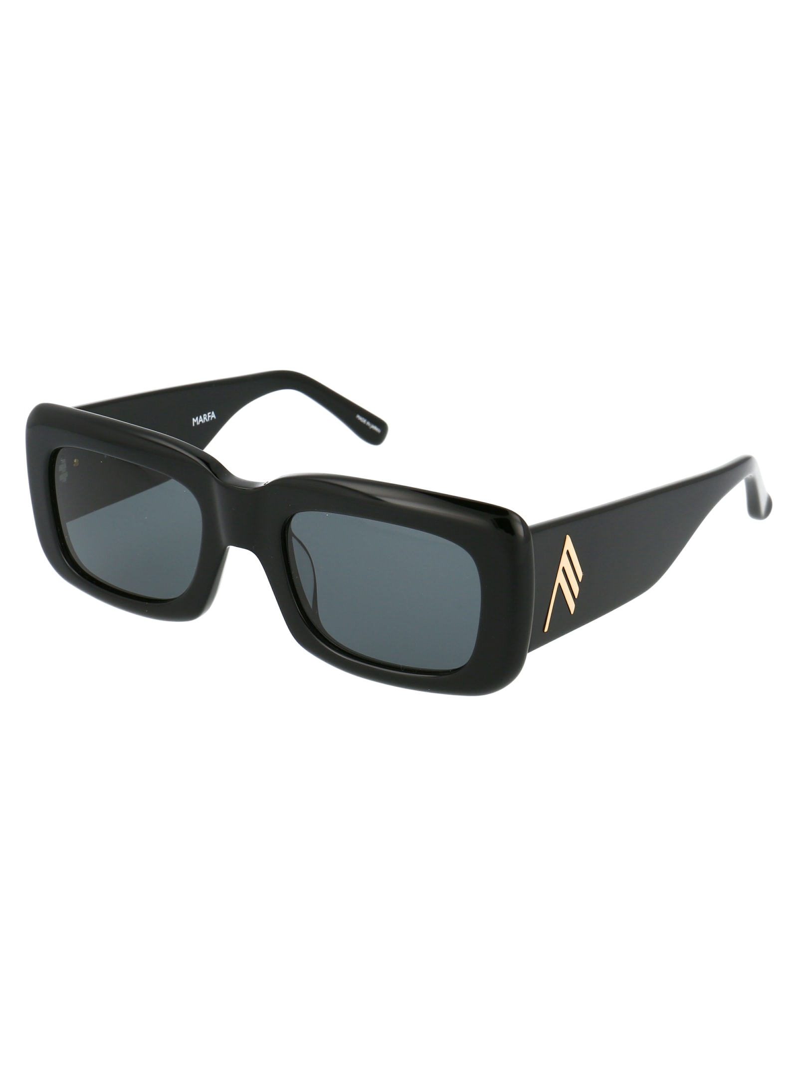 Shop Attico Marfa Sunglasses In Black/yellowgold/grey