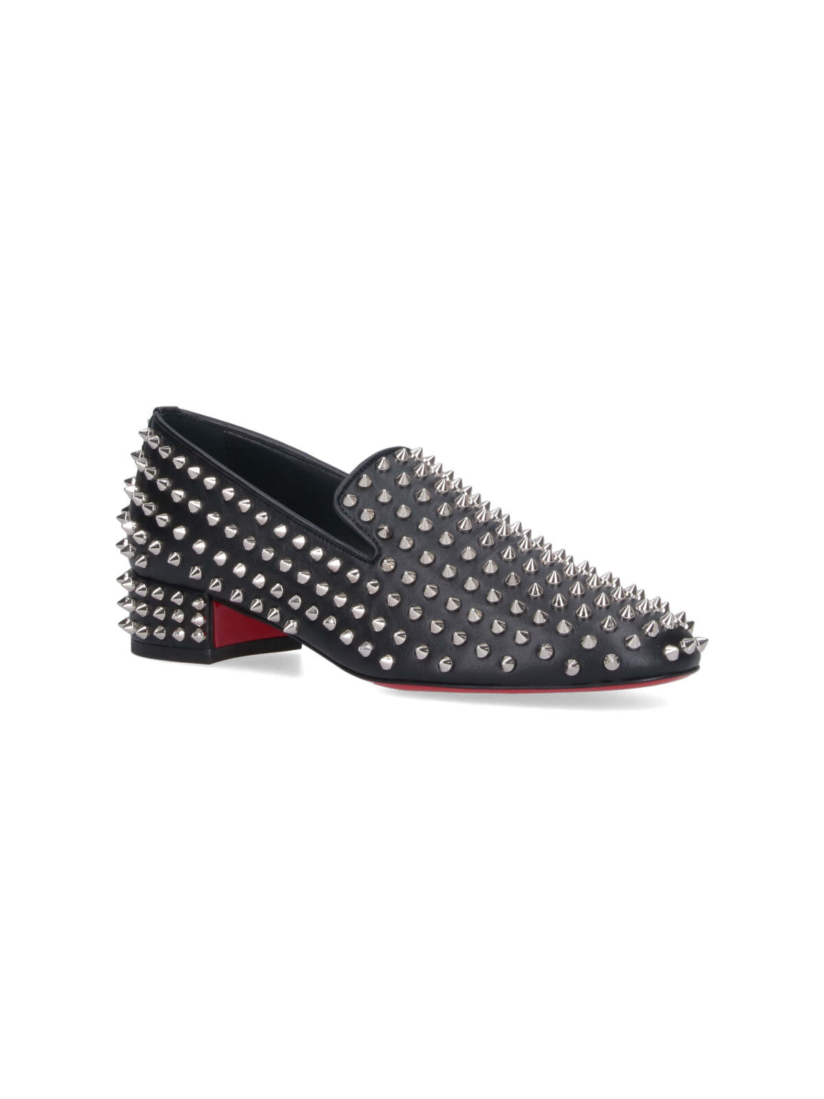 Christian Louboutin Spikeasy Studded Red Sole Slip-on Loafers
