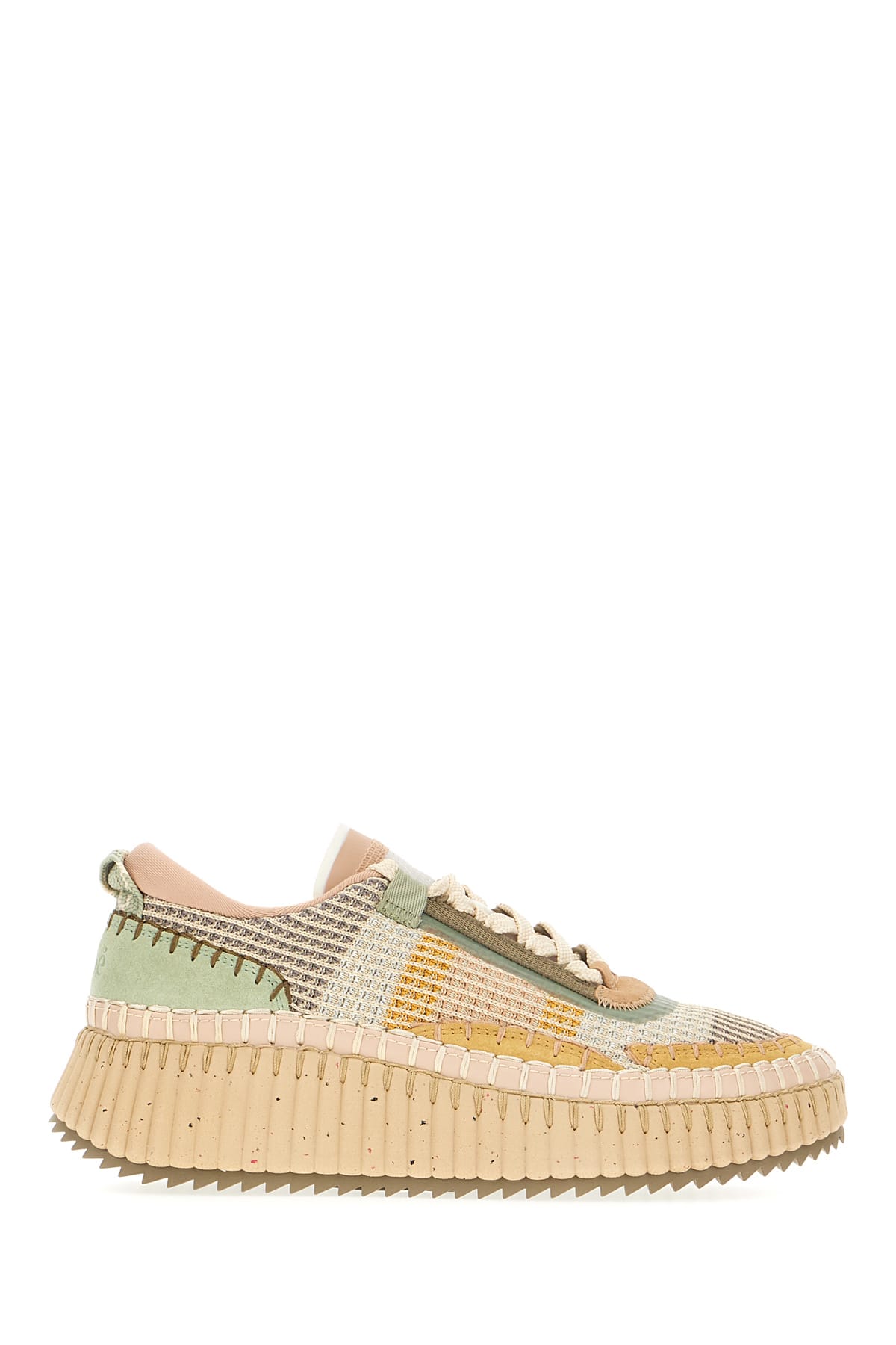 Shop Chloé Multicolor Fabric Nama Sneakers In Milkymint