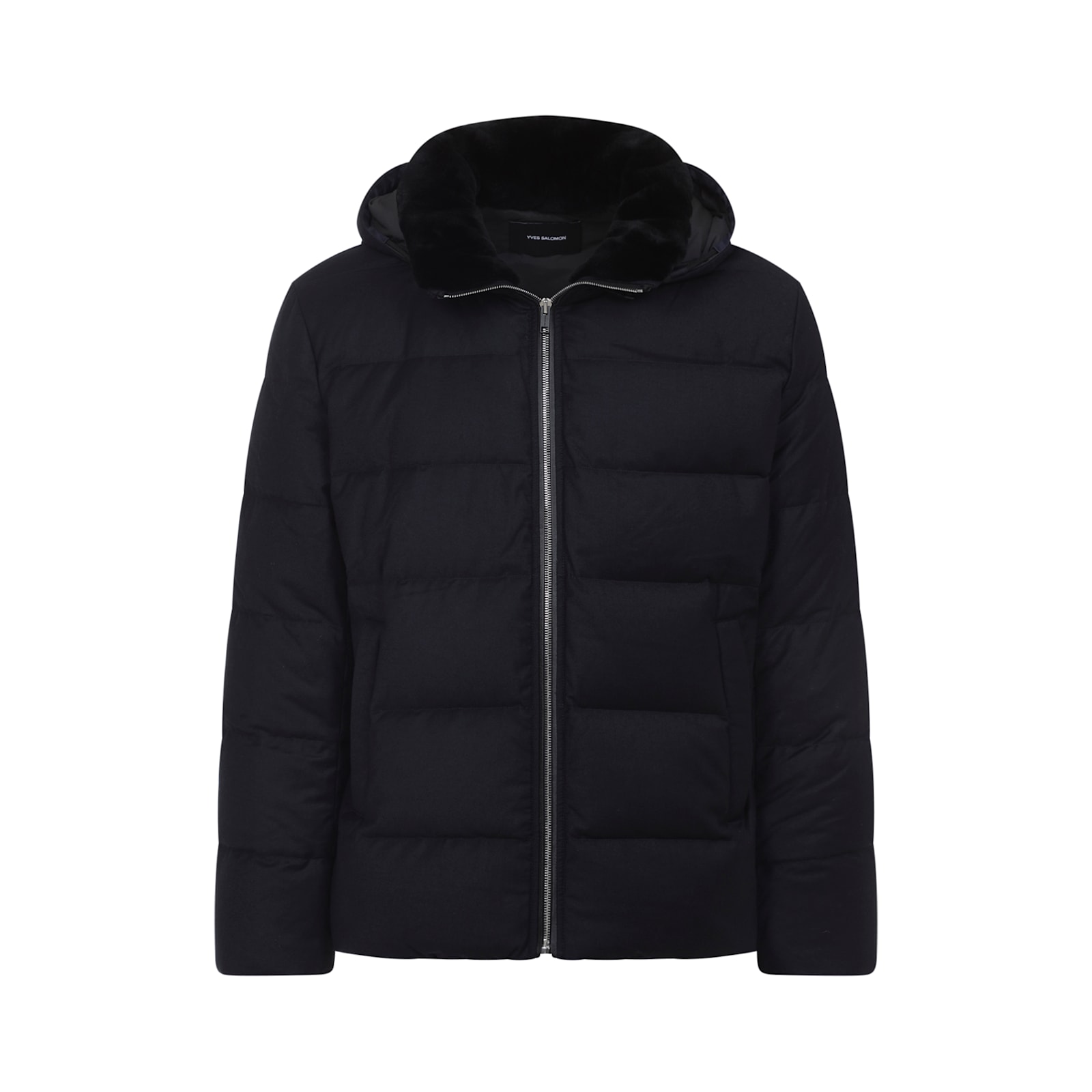 Yves Salomon Padded Quilted Down Jacket With Hood And Zipper Closure In Black