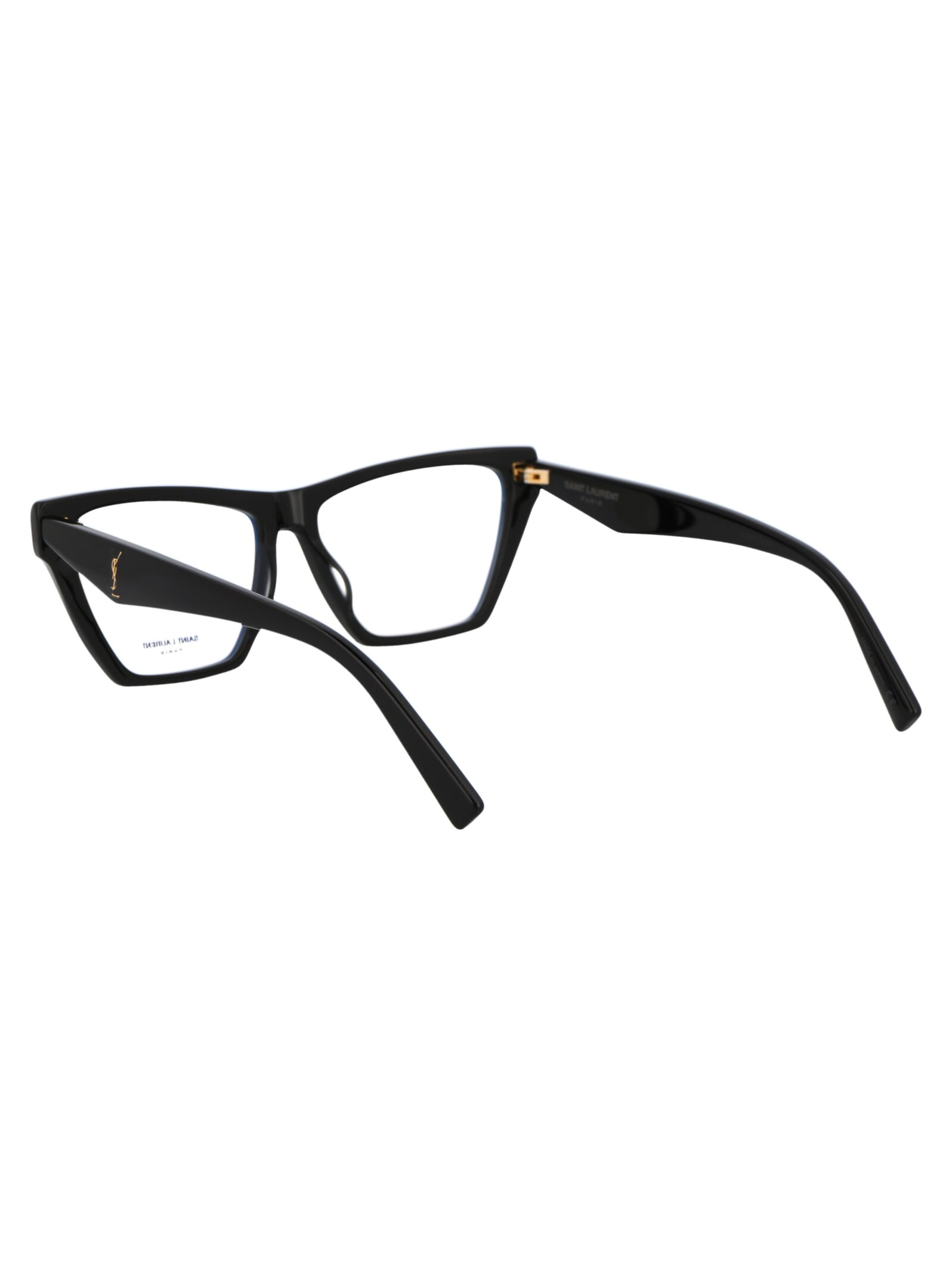 Shop Saint Laurent Sl M103 Opt Glasses In 001 Black Black Transparent