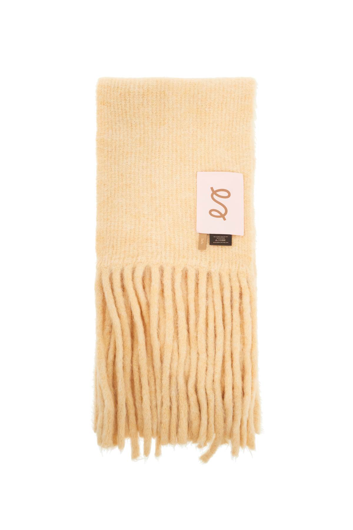 Shop Séfr Fuzzy Scarf In Pale Yellow (yellow)