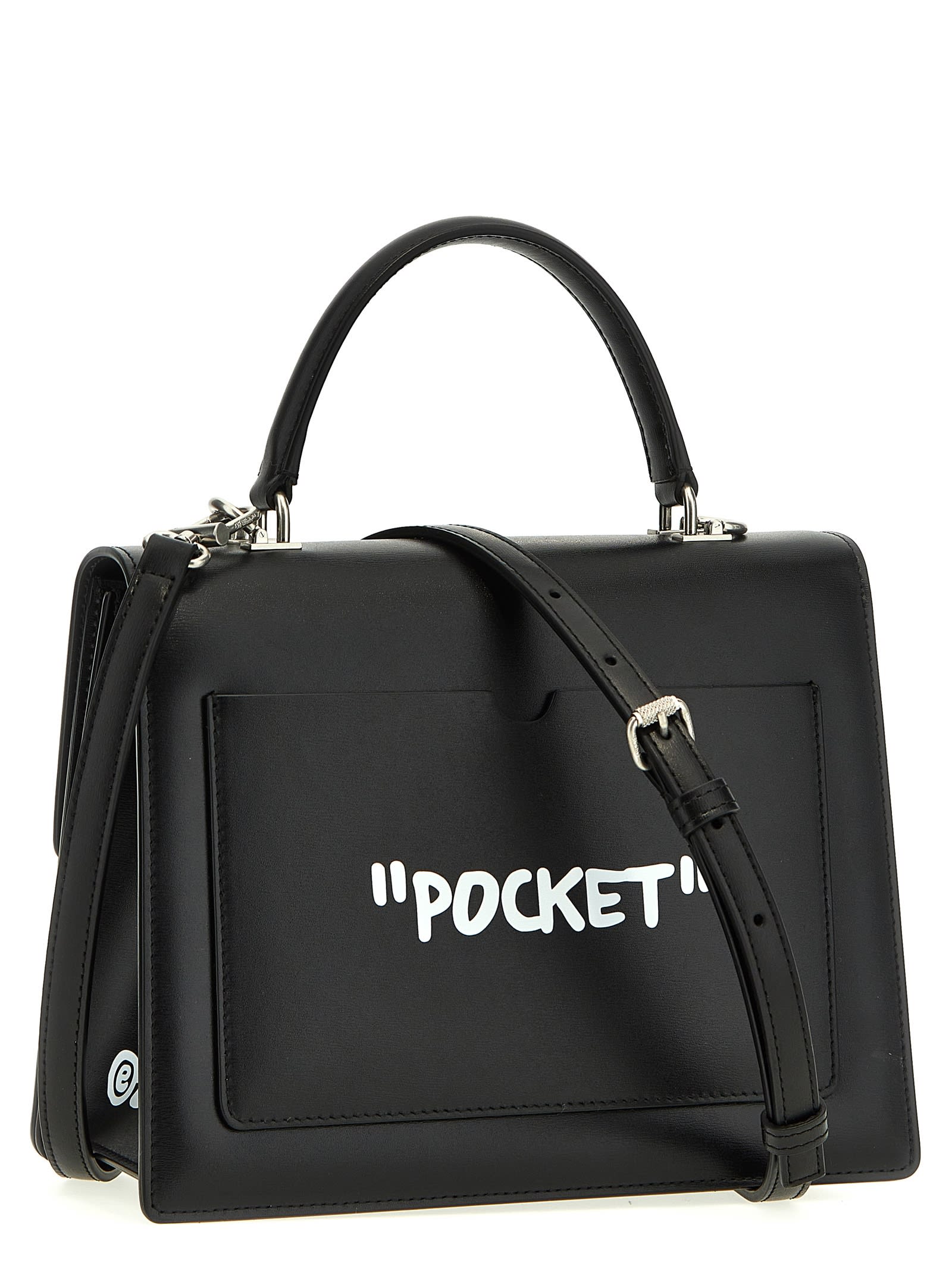 Shop Off-white Jitney 2.8 Handbag In White/black