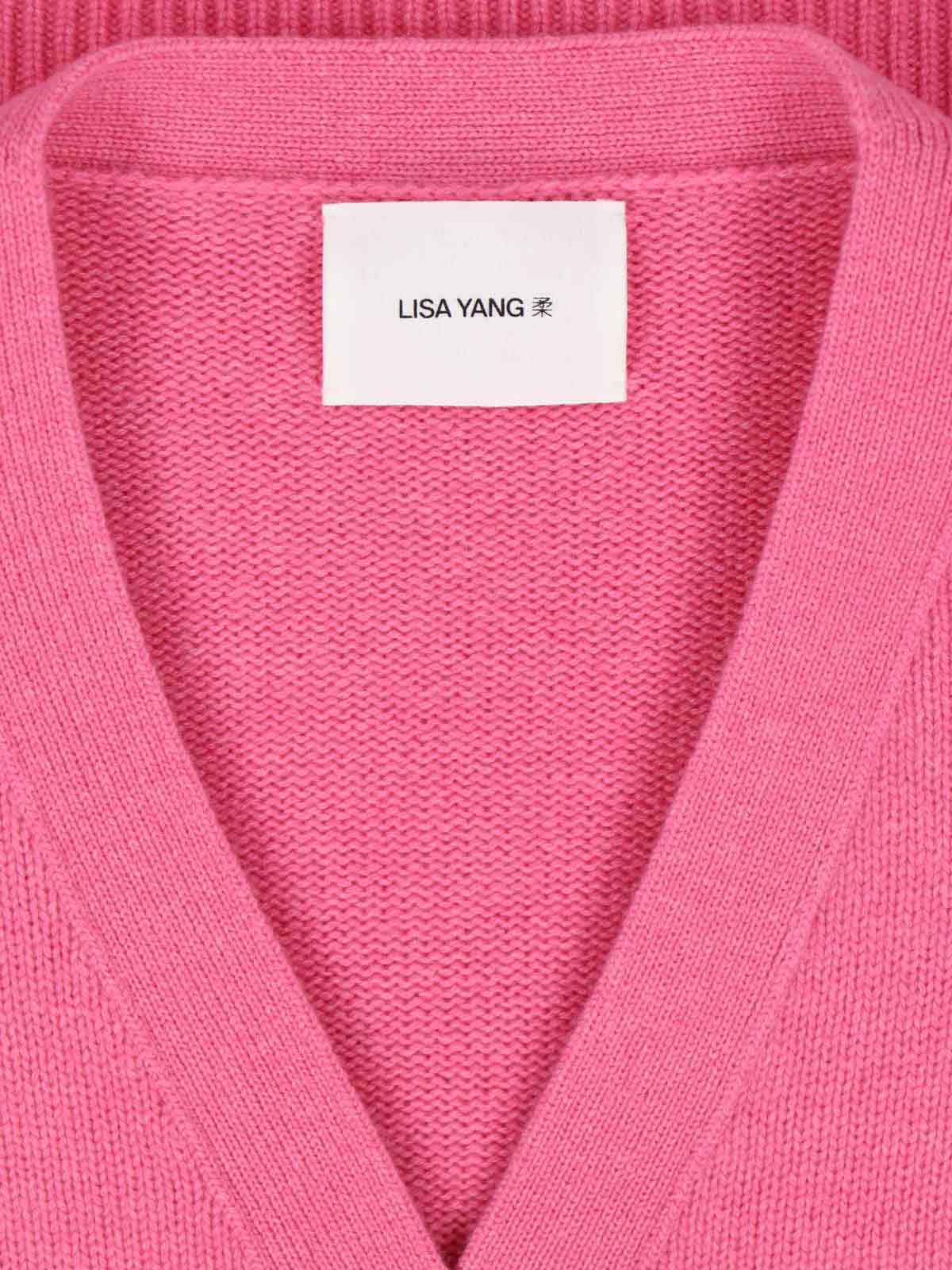 Lisa Yang Oversized Crewneck Knitwear Long Sleeves In Pink