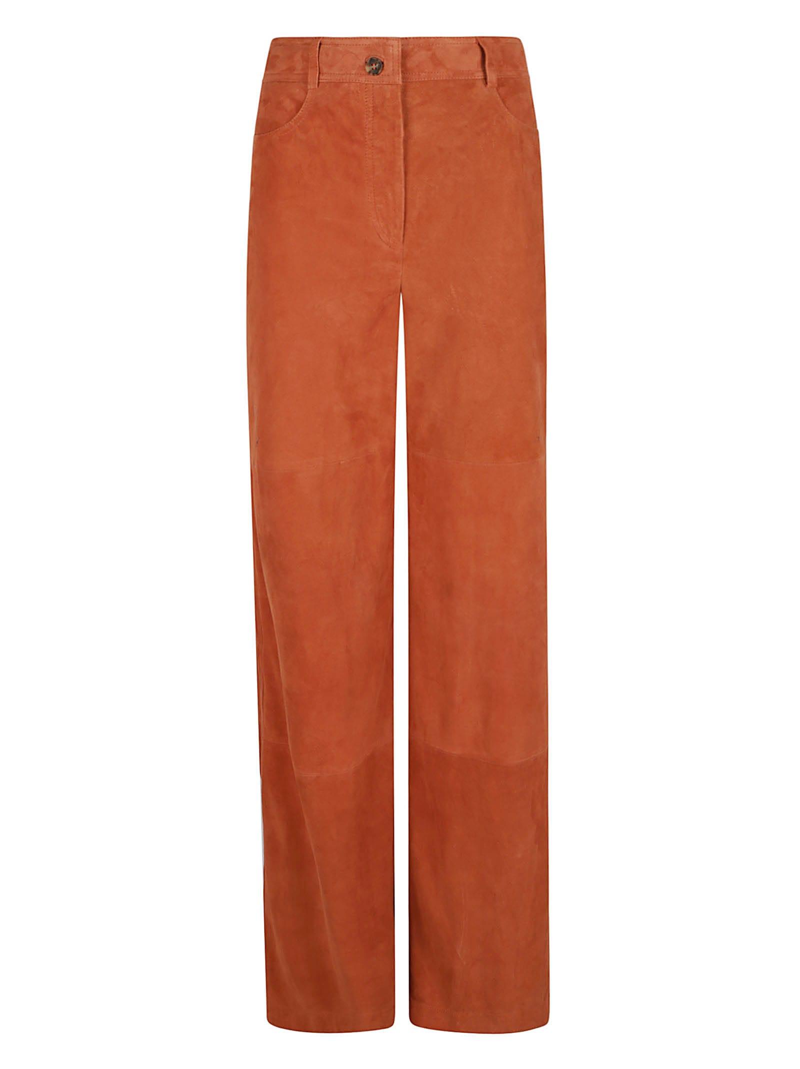 Shop Alberta Ferretti Straight Leg High-waist Trousers In Brown