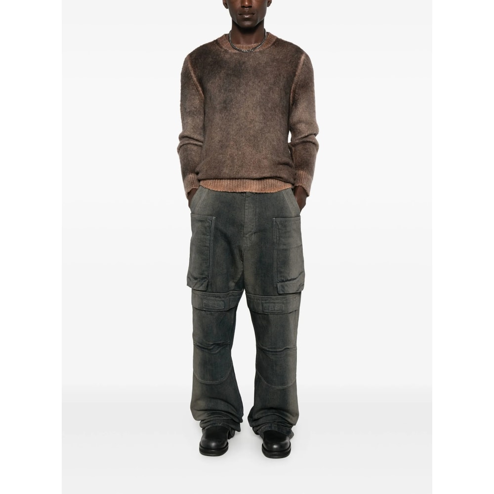 Avant Toi Brushed Crew-neck Sweater In Brown