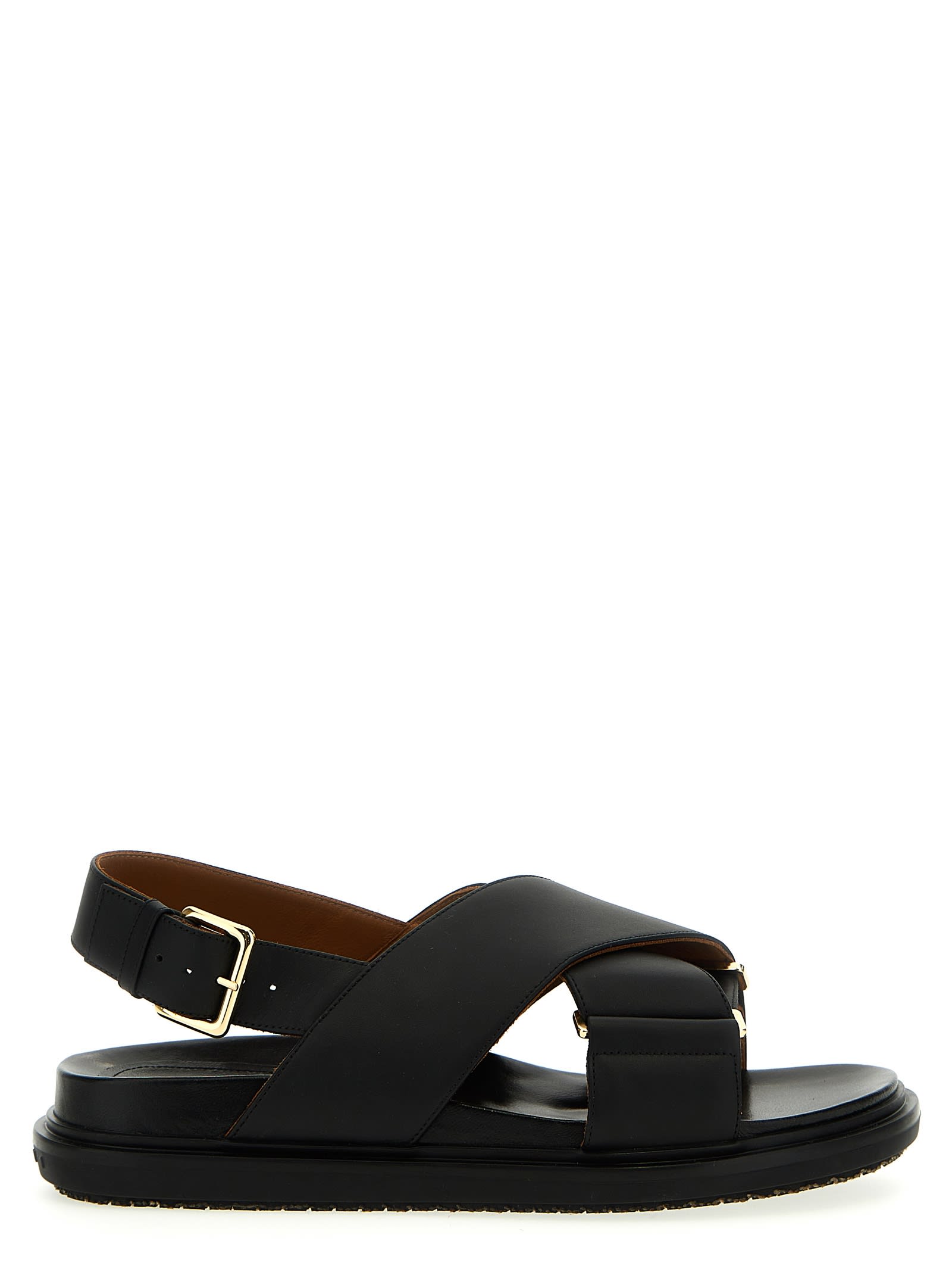 Shop Marni Fussbet Sandals In Black