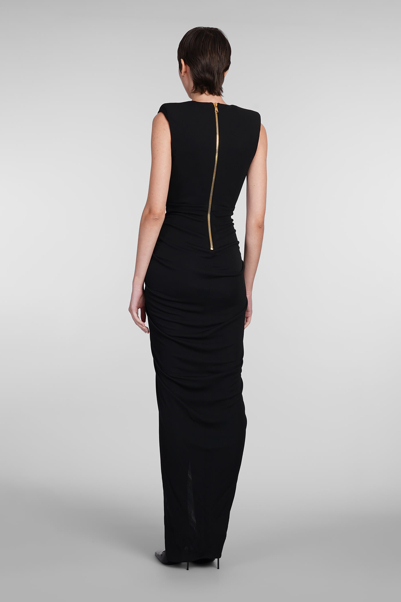 Shop Balmain Dress In Black Viscose