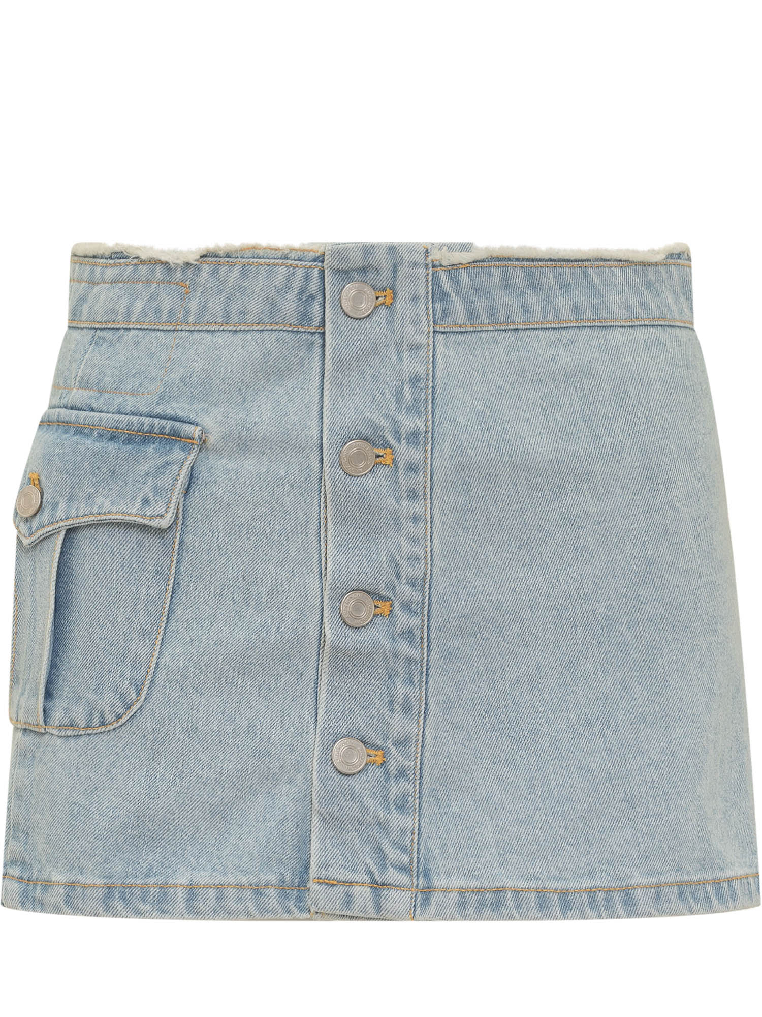 Shop Andersson Bell Apron Mini Skirt In Washed Blue