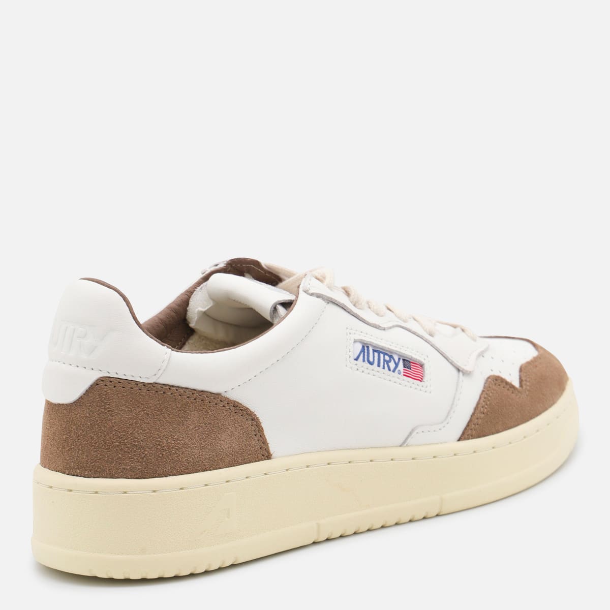 Autry Medalist Low Sneakers In Goatskin And Suede In Multi