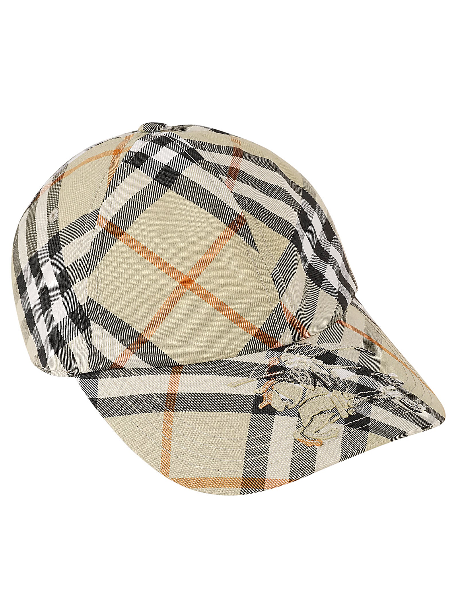 Shop Burberry Check Baseball Cap In Light Sage