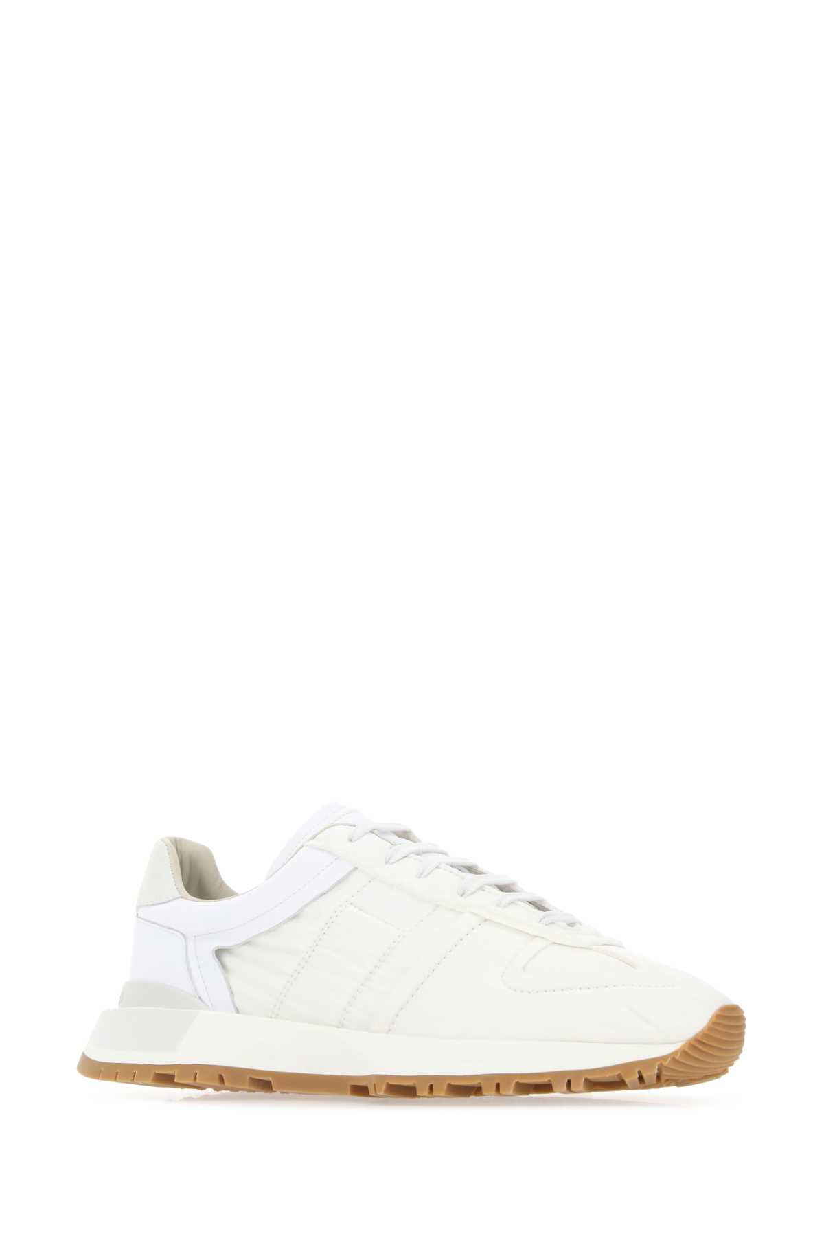 Shop Maison Margiela Ivory Fabric 50-50 Sneakers In T1003