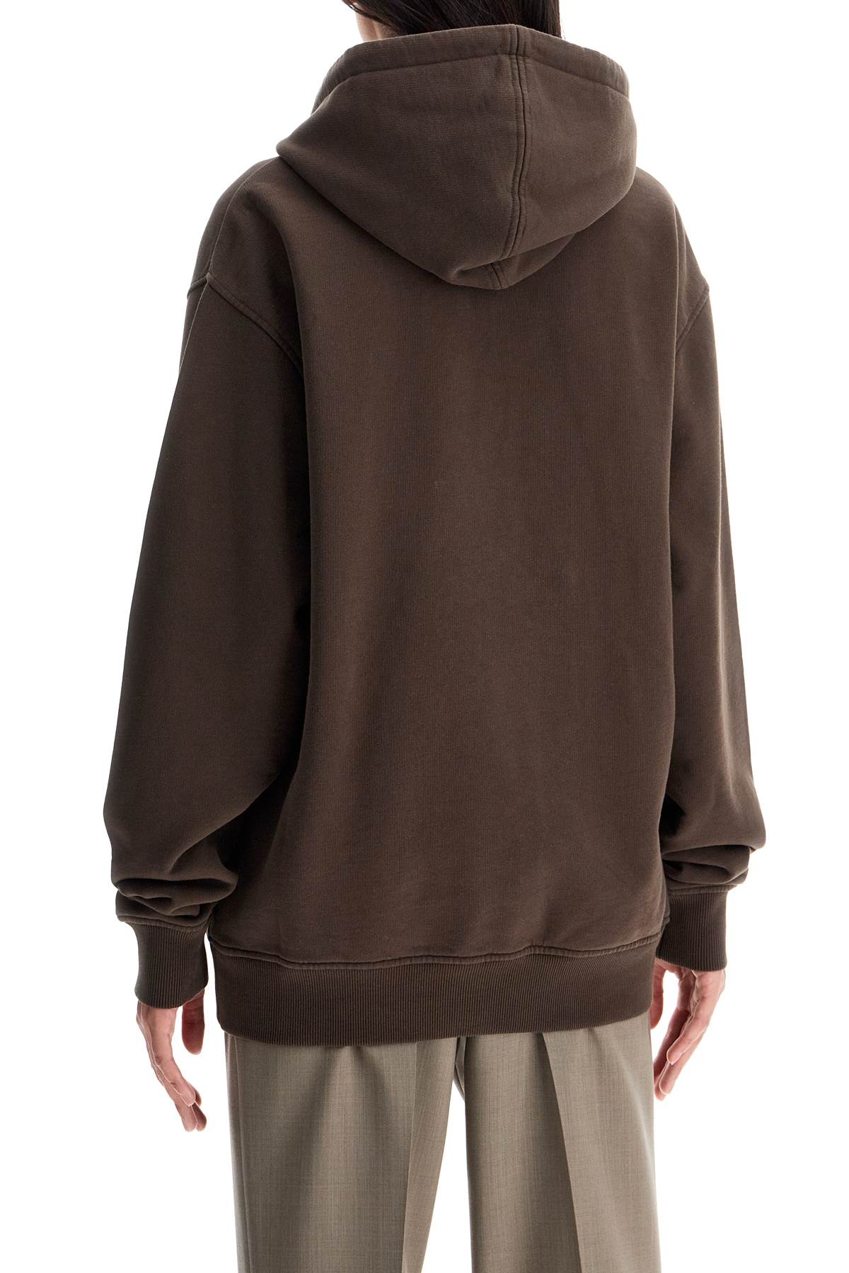 Shop Ami Alexandre Mattiussi Ami De Coeur Hooded In Dark Coffee