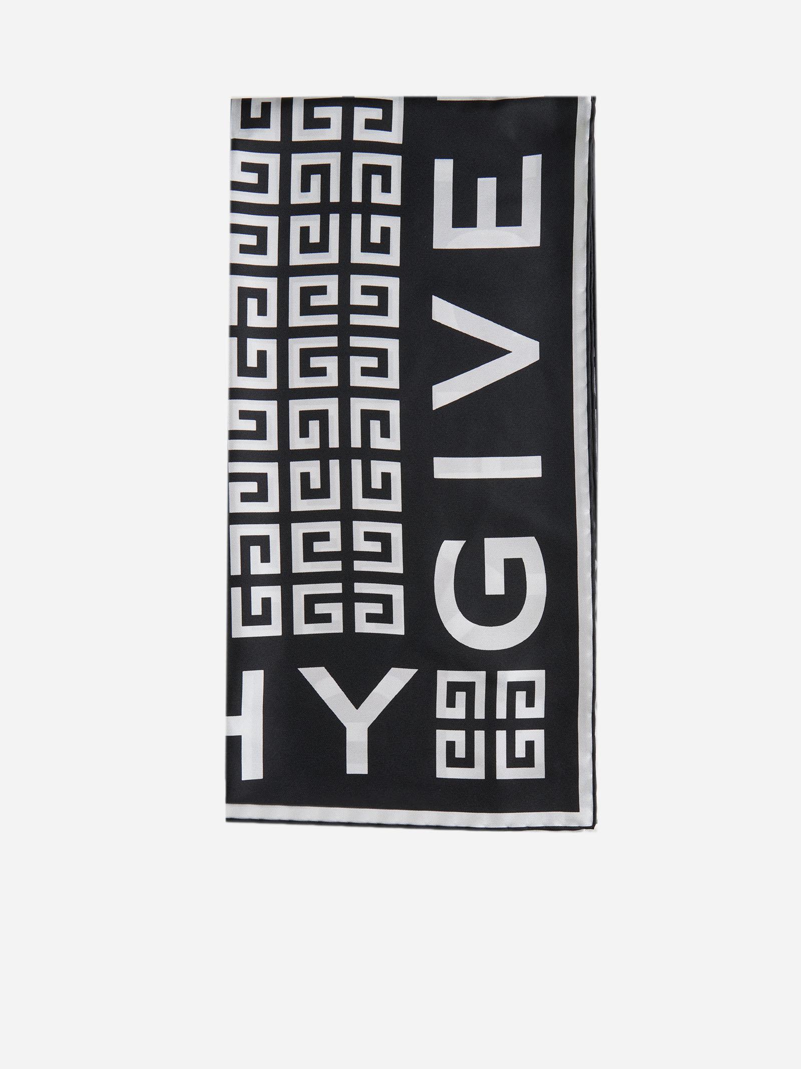 Shop Givenchy 4g Logo Silk Scarf In Black