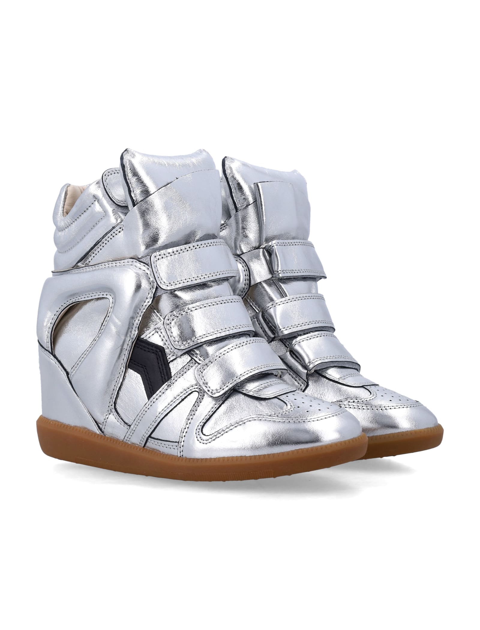 Isabel Marant Bekett Metallic Silver Sneakers In Multi