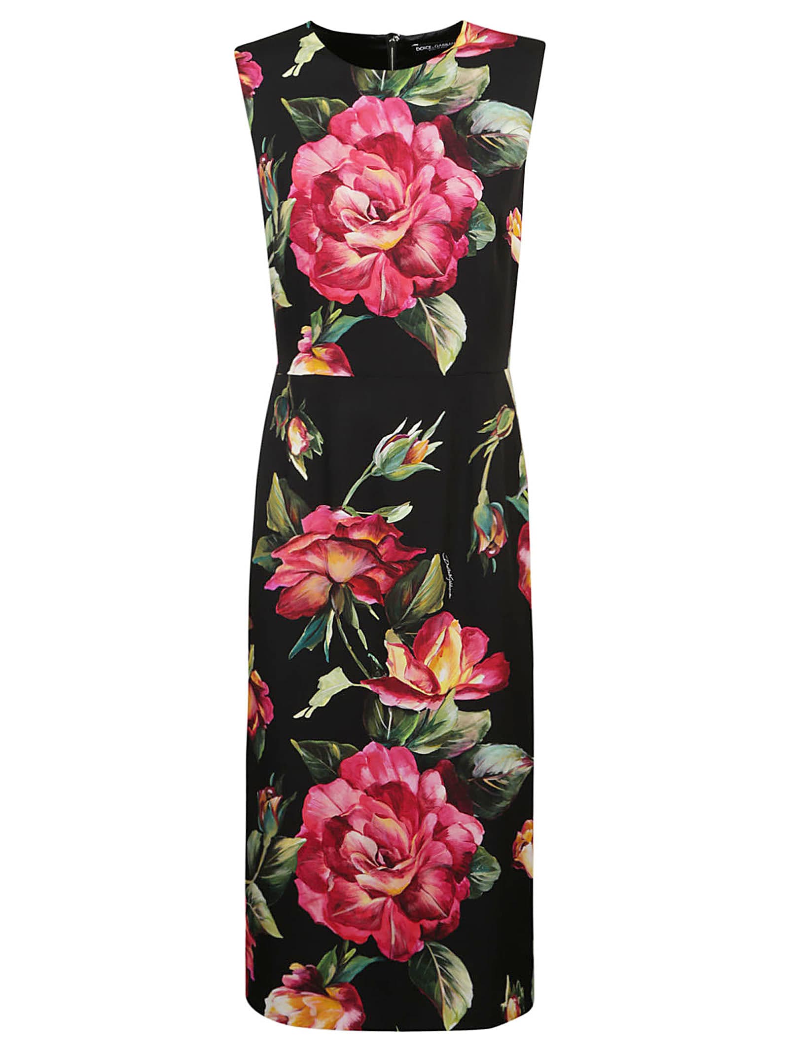Dolce & Gabbana Rose Print Sleeveless Long Dress