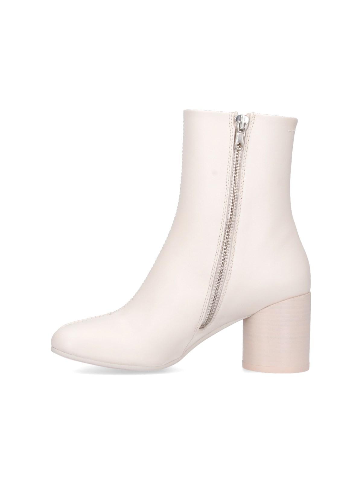 Shop Mm6 Maison Margiela Stitch-out Leather Ankle Boots