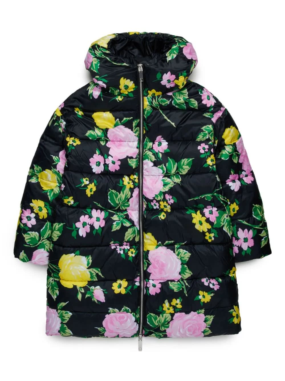 Shop Max&amp;co. Cappotto Trapuntato A Fiori In Black