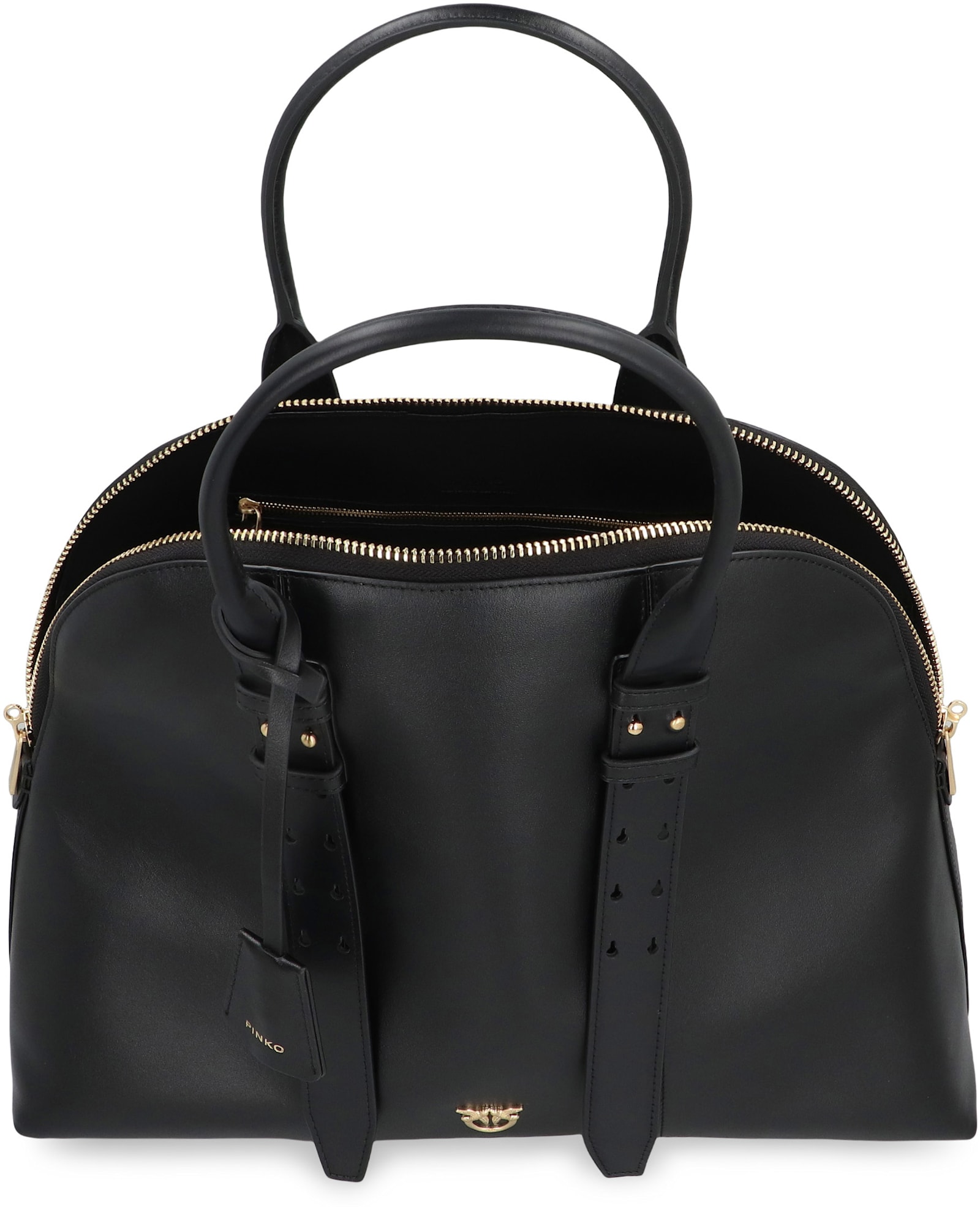 Pinko Bowling Bag Escape Maxi In Leather In Black