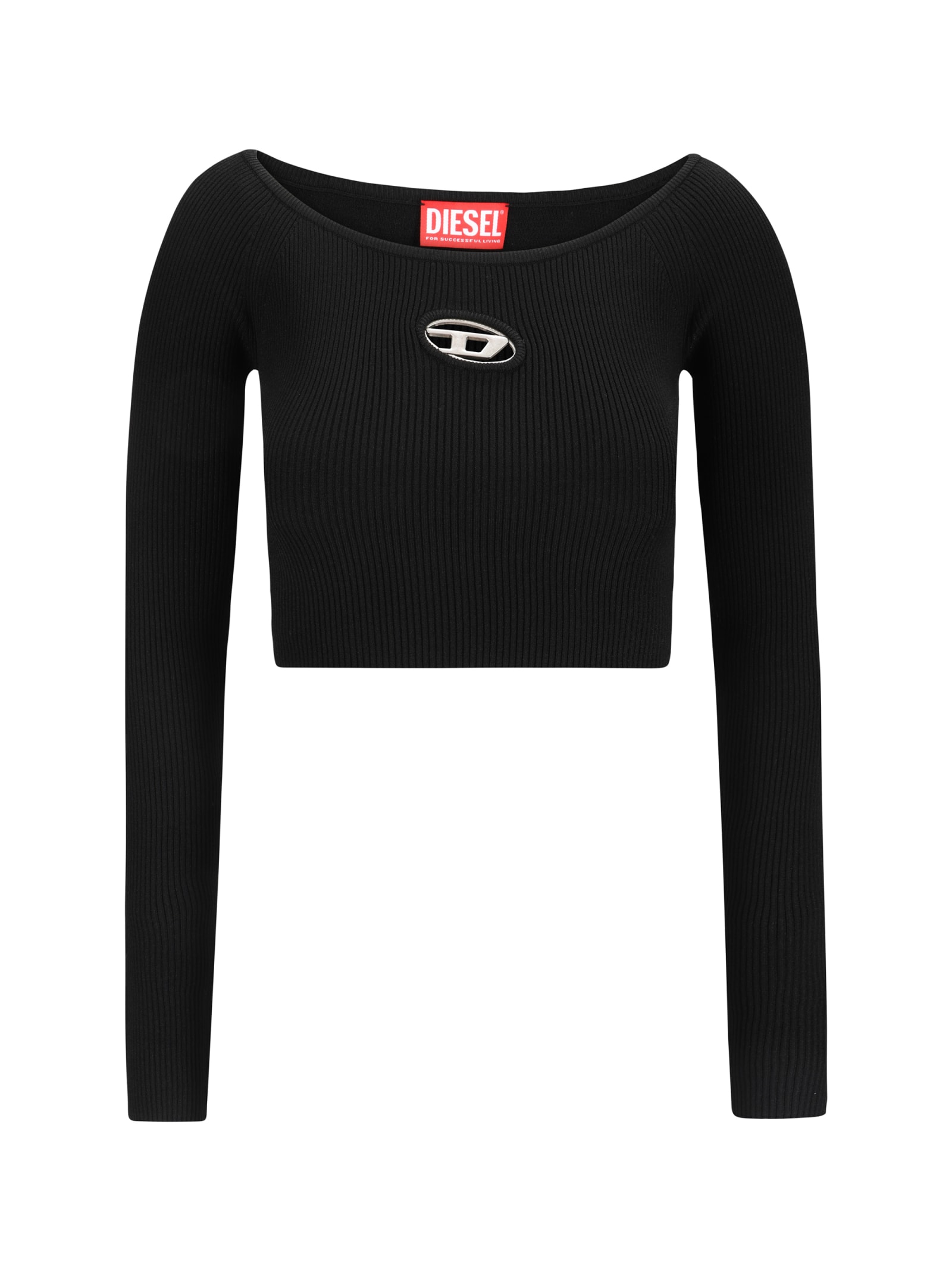 Shop Diesel M-vera-ls Long Sleeve Top In 004 - Deep/black