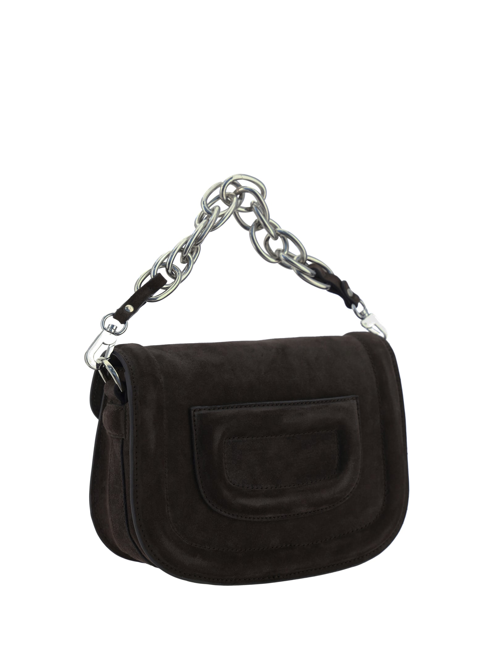 Shop Pierre Hardy Alphaville Shoulder Bag In Dark Brown-silver