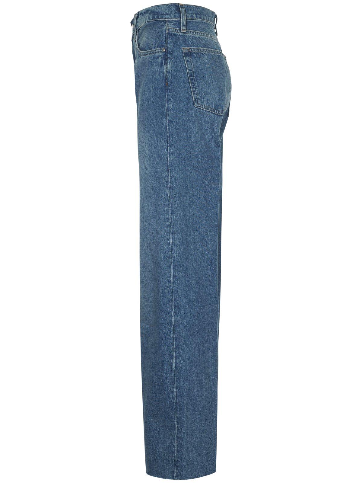 Anine Bing Hugh Logo Patch Jeans In Blue