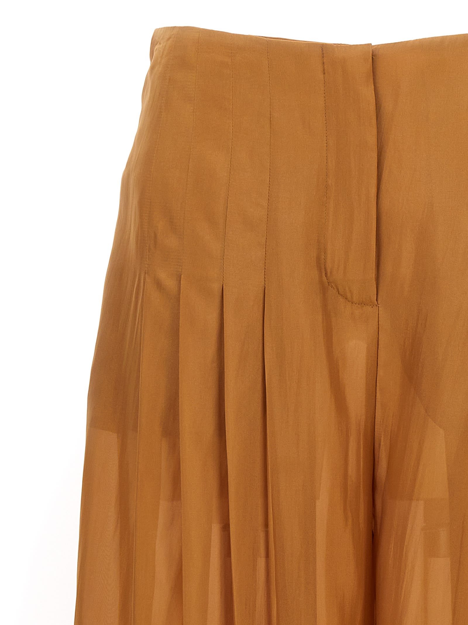 Shop Alberta Ferretti Pleated Pants In Brown