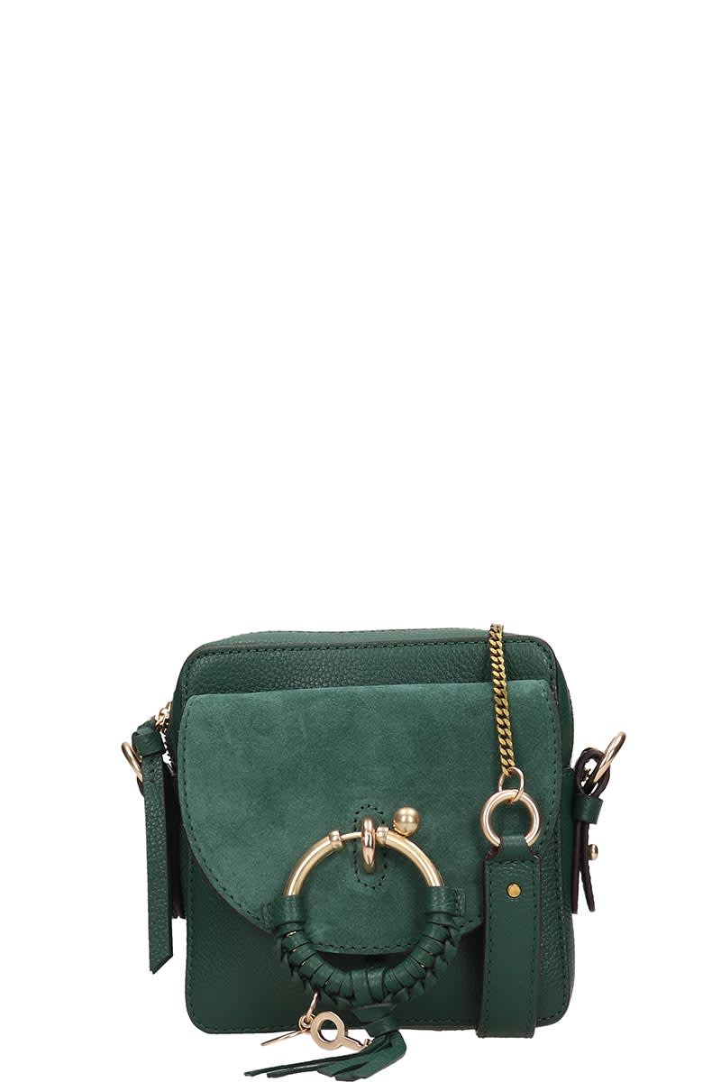 green suede shoulder bag