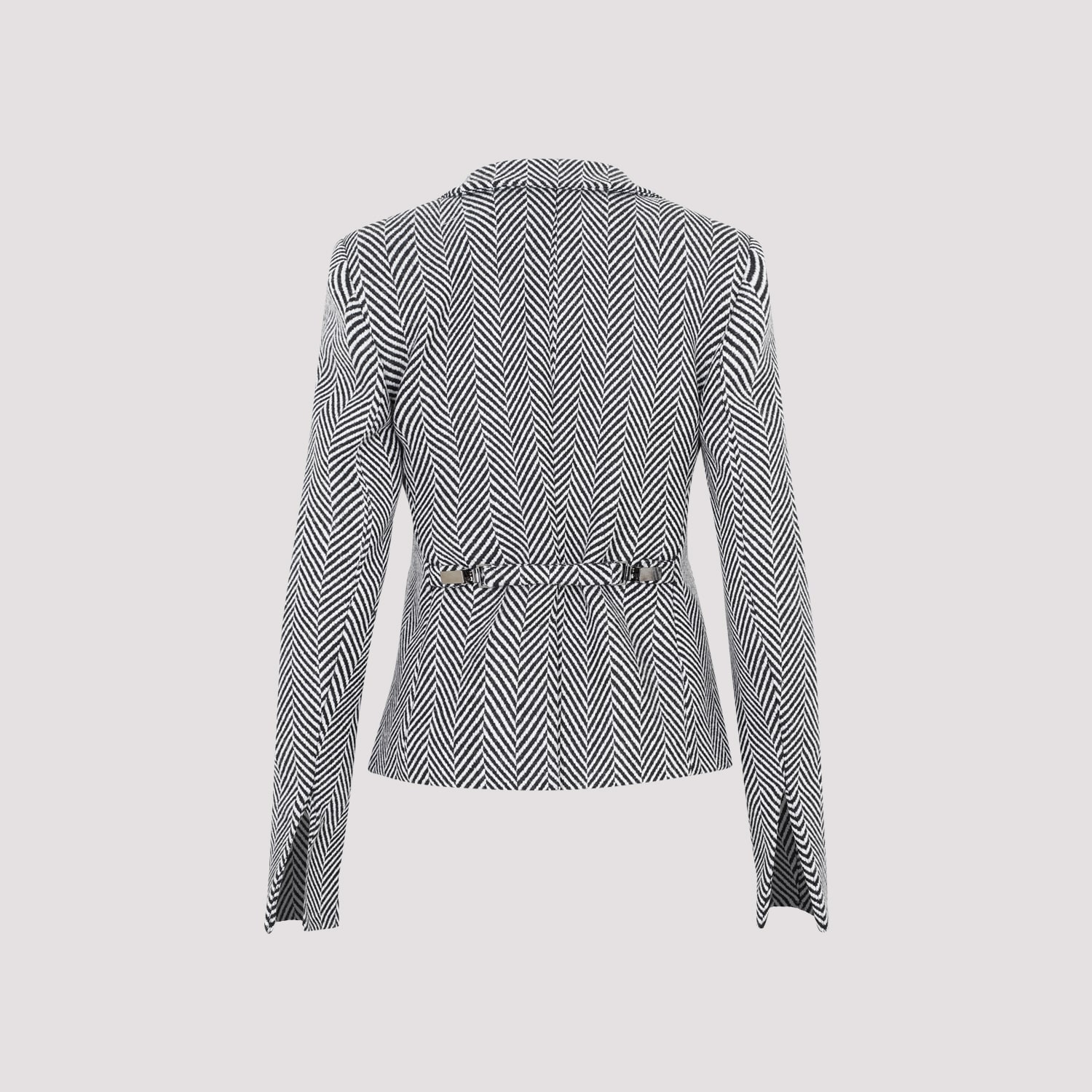 Shop Tom Ford Chevron Fitted Jacket In Zlbaw Black White