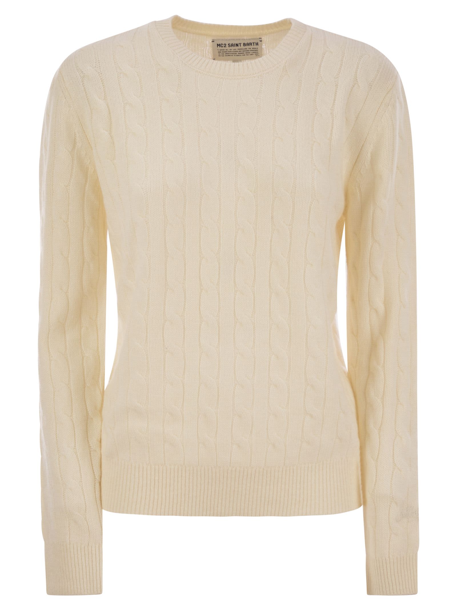 Mc2 Saint Barth Womens Jumper In Wool And Cashmere Blend In Cream