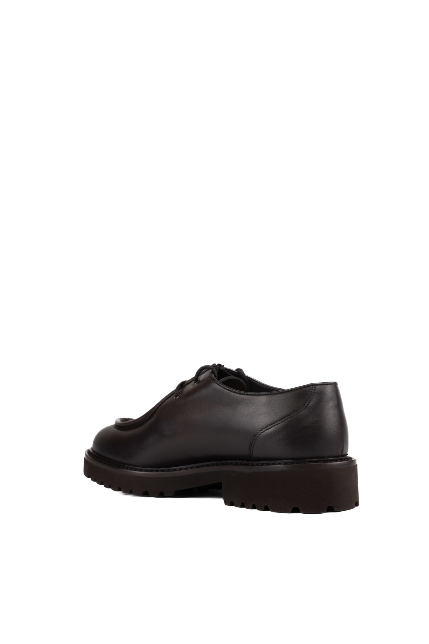 Shop Doucal's Leather Derby Moccasins In Shade T.moro+ F.do T.moro