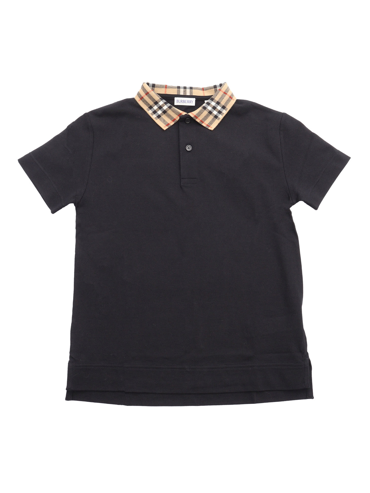 Burberry Kid Boy Polo Shirts In Black