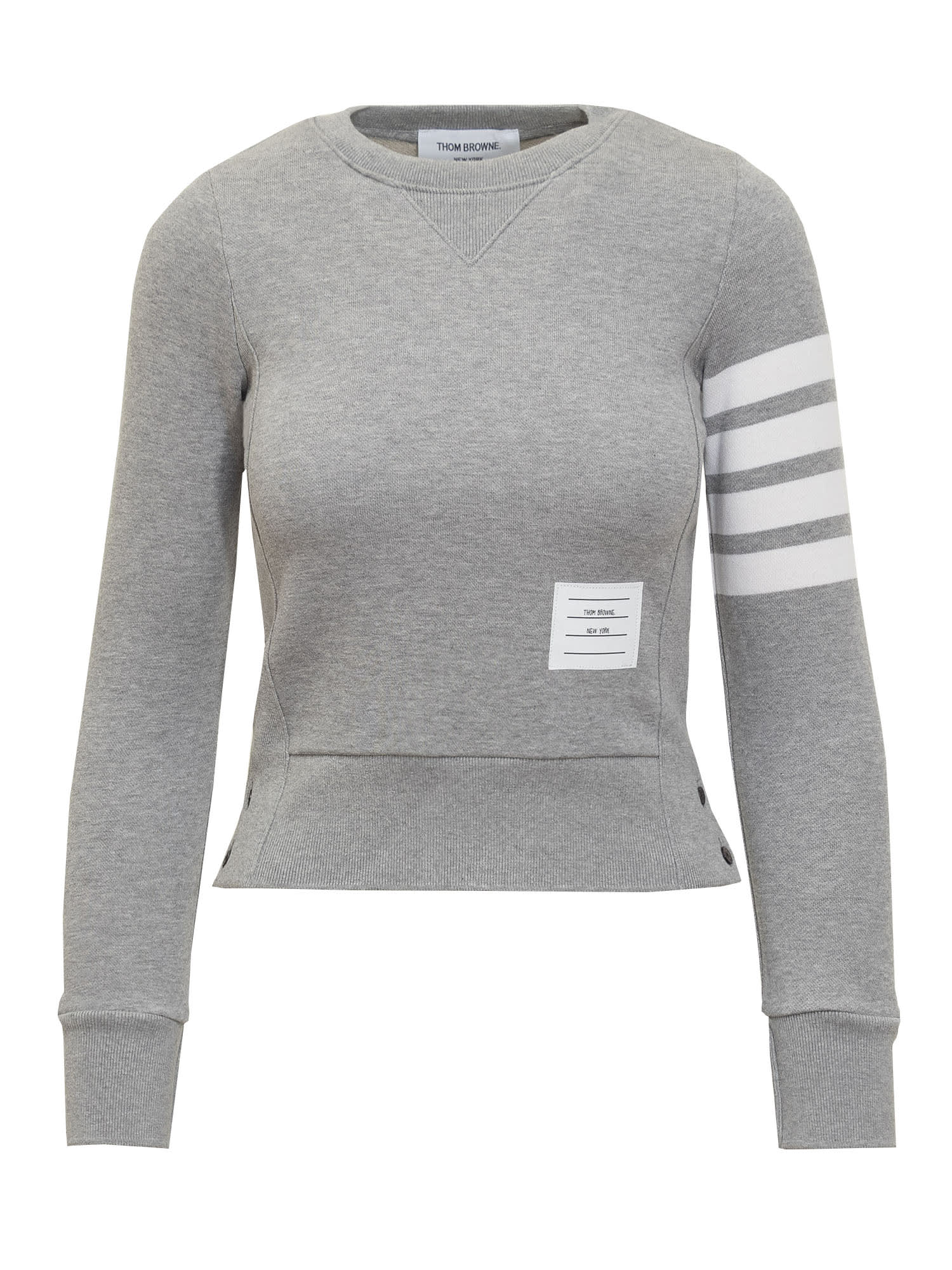 Shop Thom Browne Pullover Seweatshirt In Light Grey