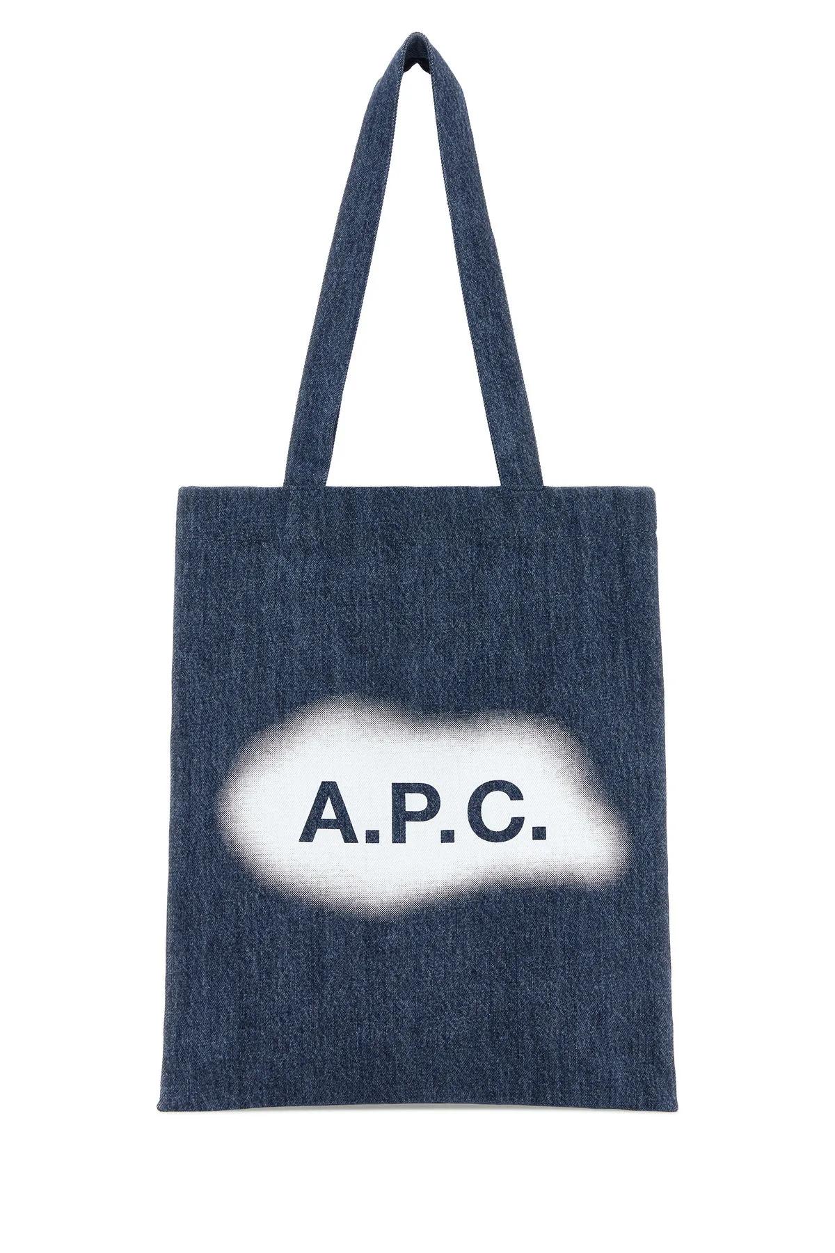 Apc Blue Denim Lou Shopping Bag In Indigo Delave