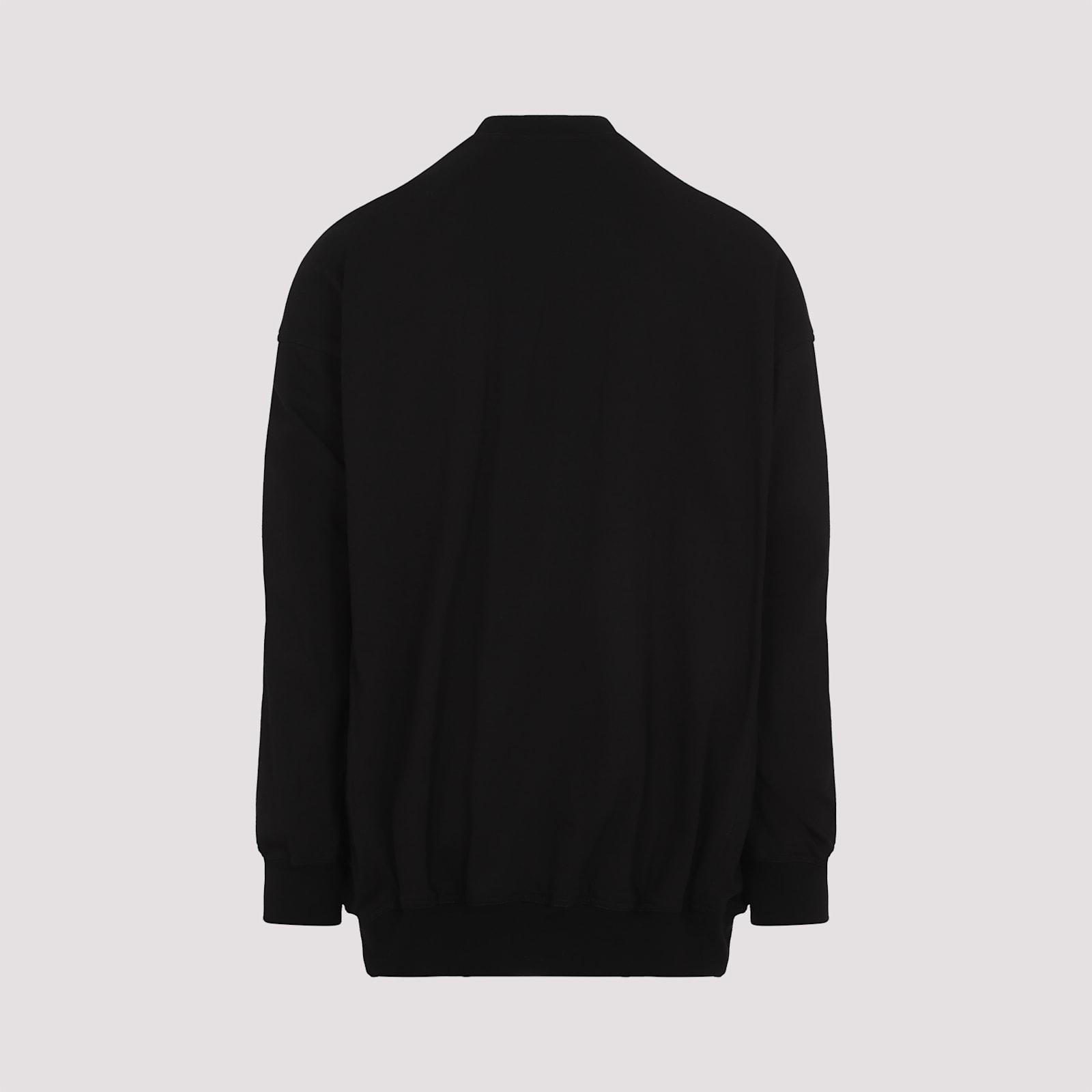 Rick Owens Oversized Flight Sweatshirt Ribbed Finish In Black