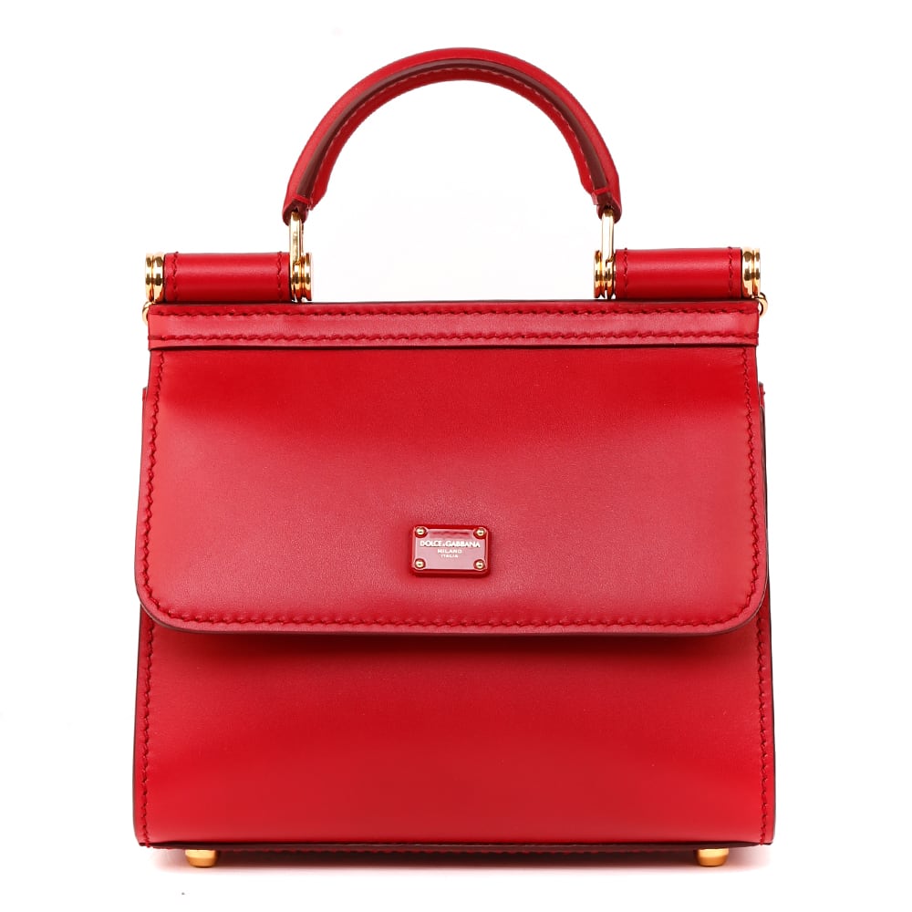 Dolce & Gabbana Red Leather Mini Sicily Bag